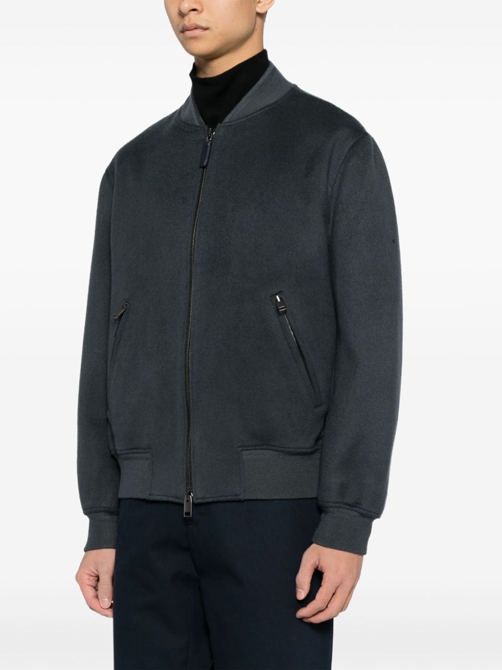 two-way suede bomber jacket - 3