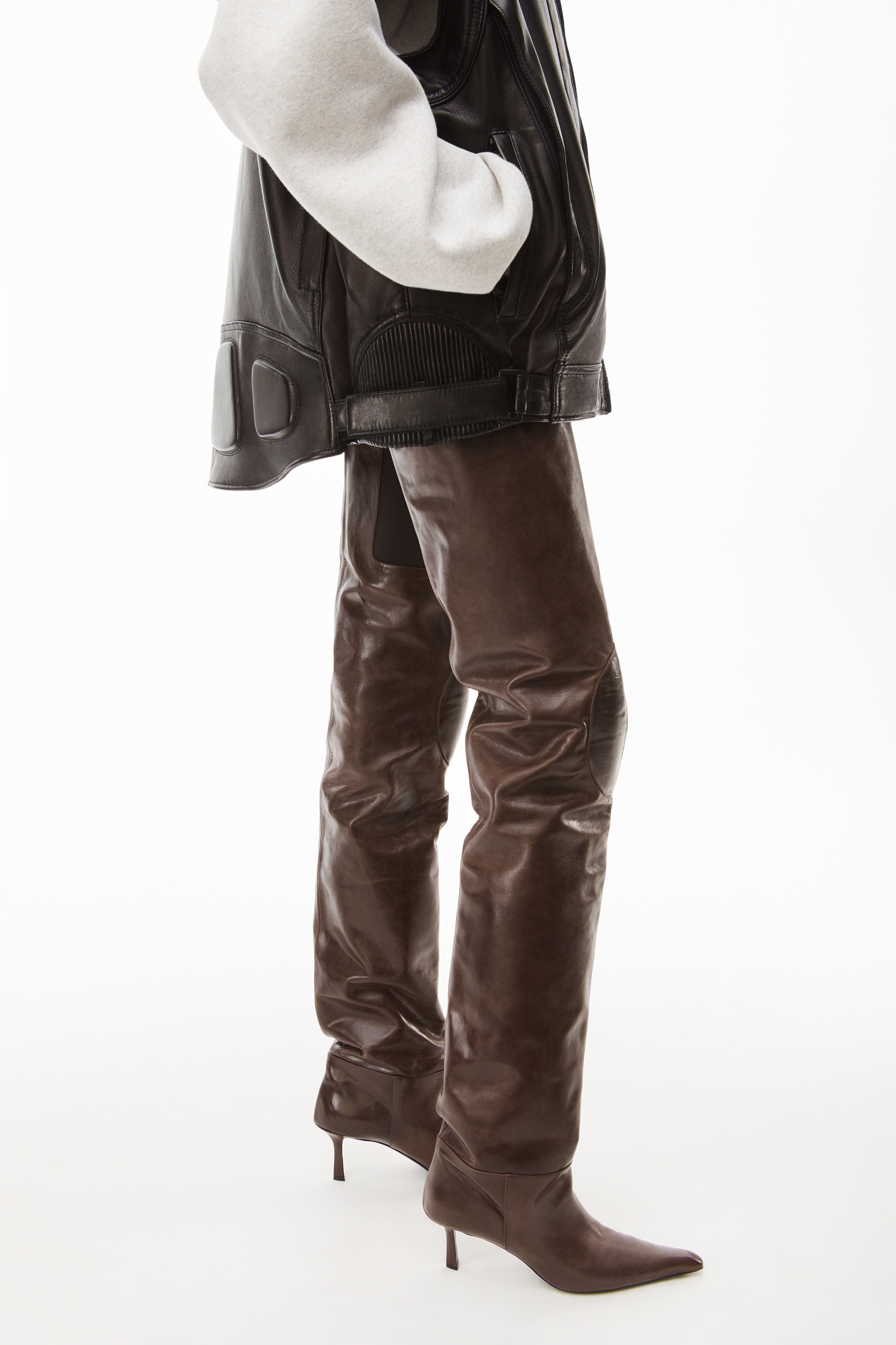 Alexander Wang OVERSIZED MOTO VEST IN BUTTERY LEATHER | REVERSIBLE