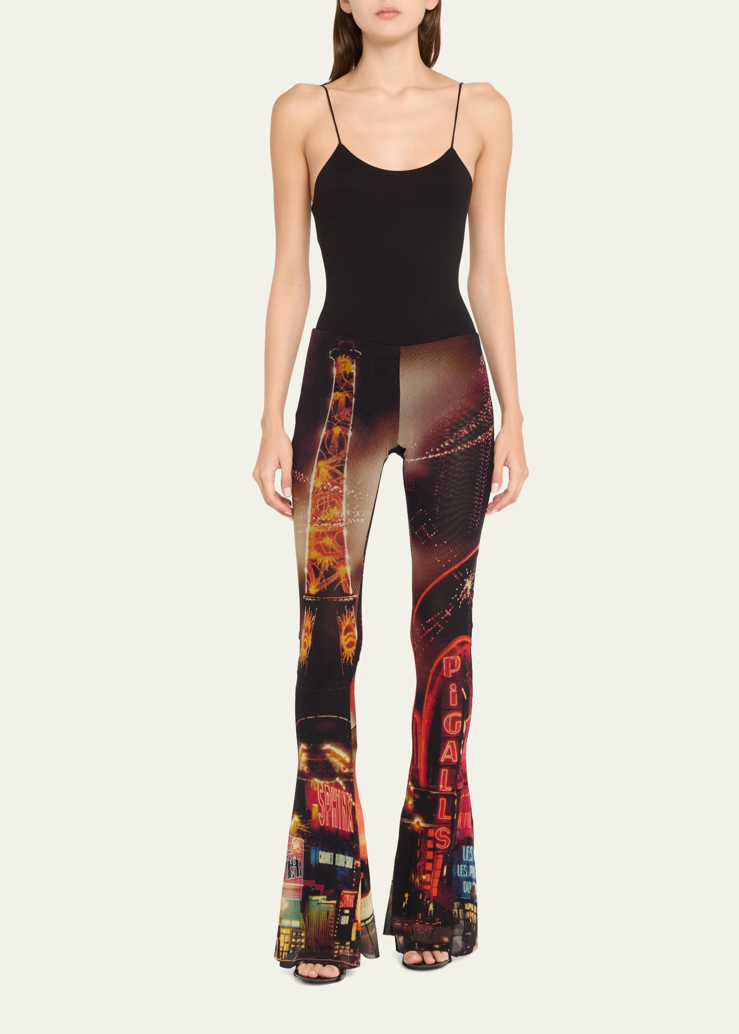 Pigalle Printed Mesh Flare Trousers - 2