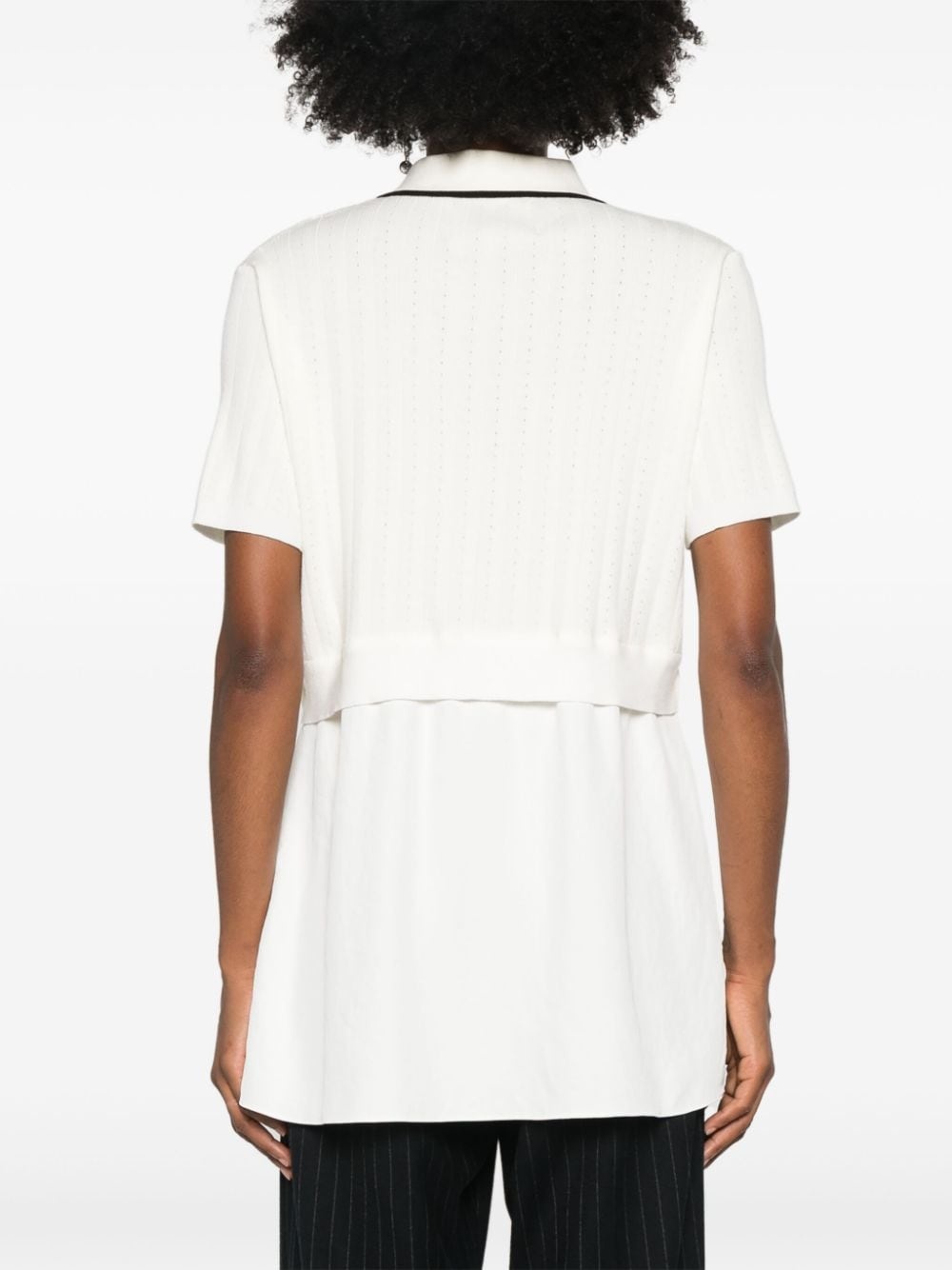 pointelle-knit polo shirt - 4