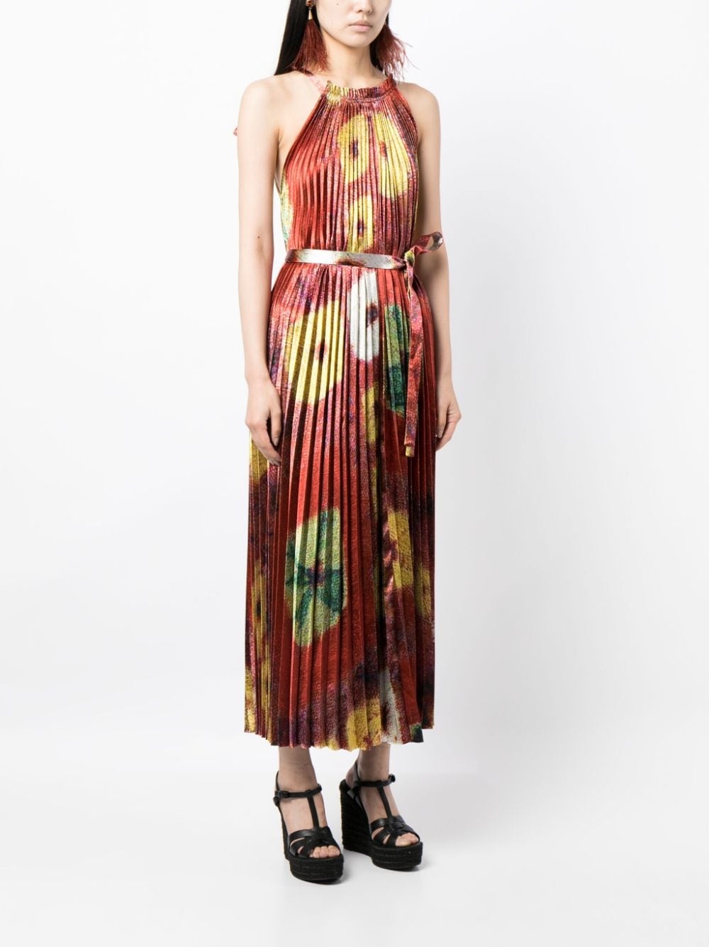 Amiko floral-print pleated dress - 3