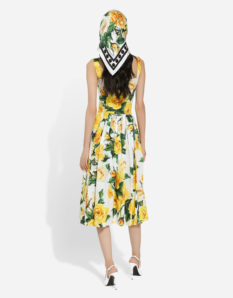 Cotton sundress with yellow rose print 3