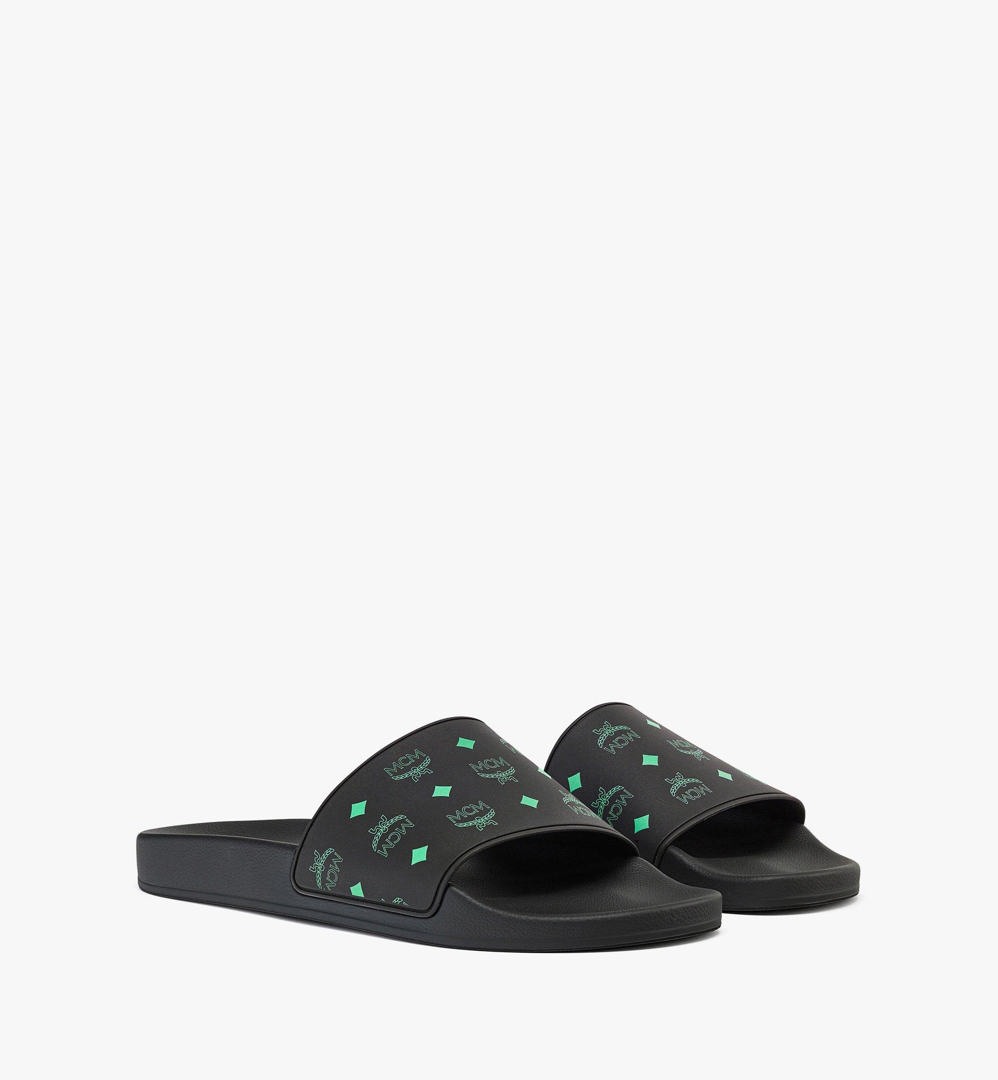 Men’s Color Splash Monogram Print Rubber Slides - 1