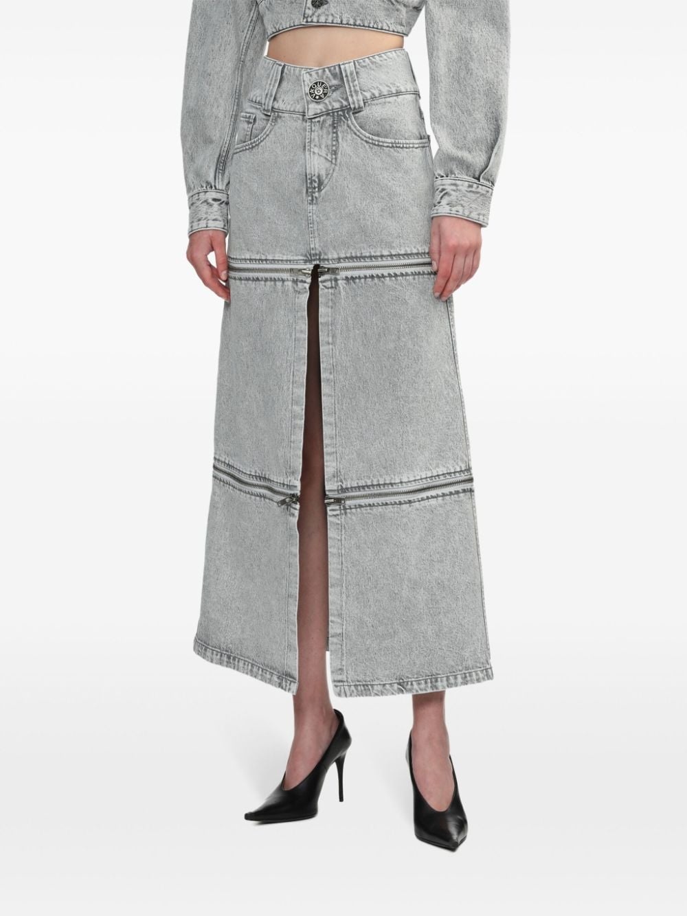 denim midi skirt - 3