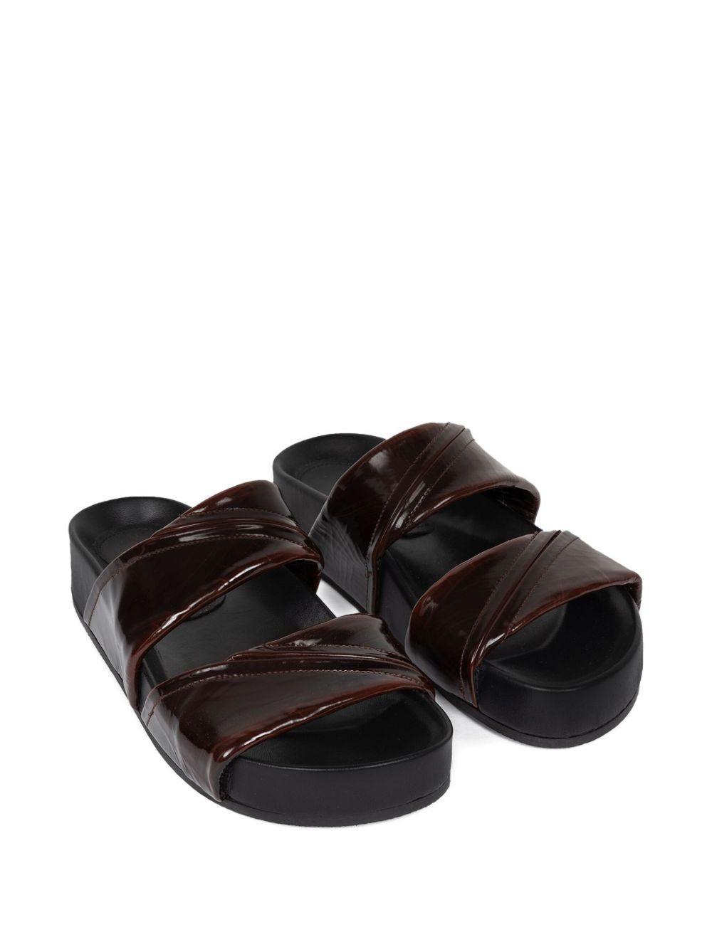 patent-leather double-strap sandals - 2