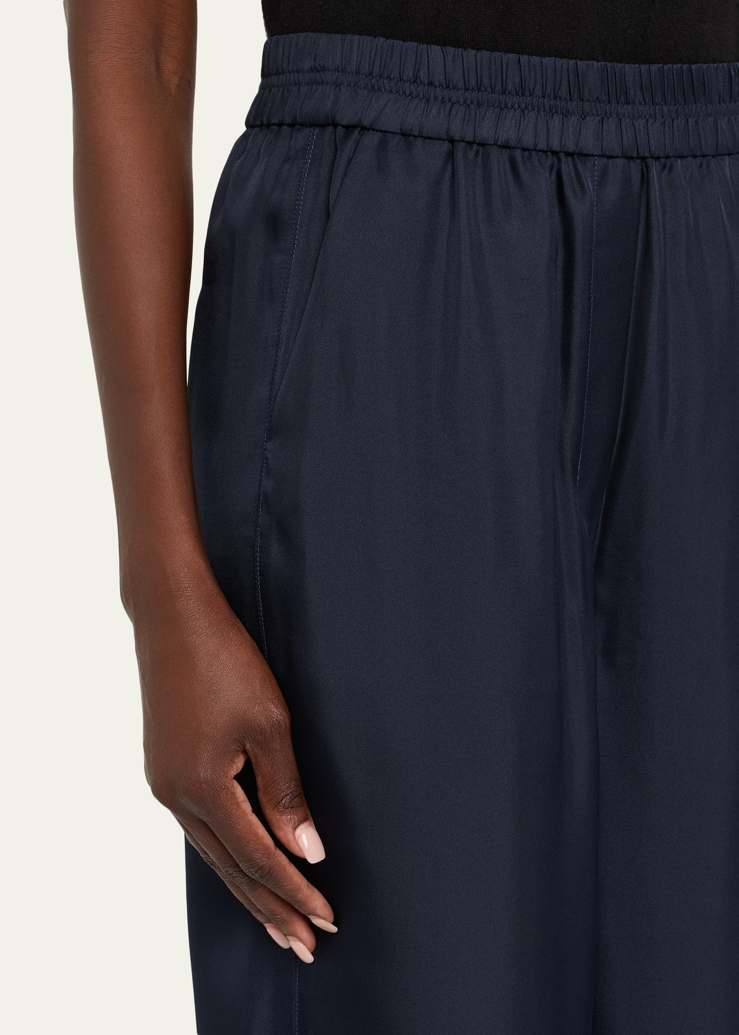 Pull-On Silk Track Pants - 5
