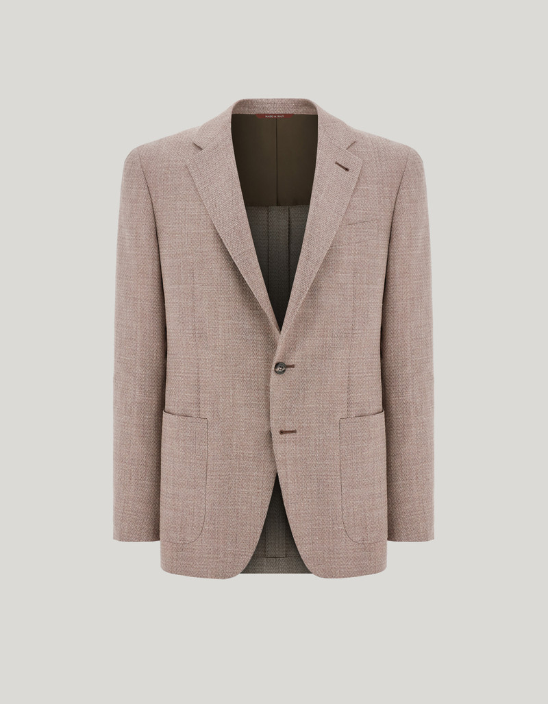 NAVY BLUE TRICOT-EFFECT COTTON JERSEY JACKET 201