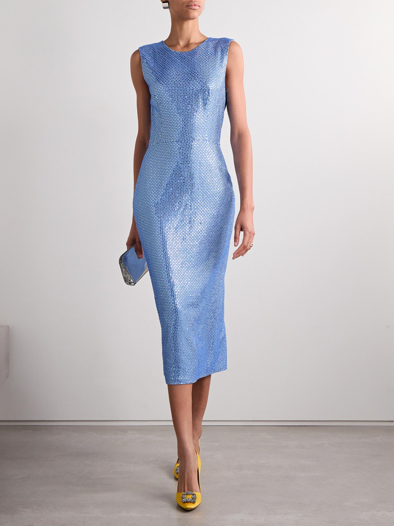 CAROLINA HERRERA Embellished Crepe Midi Dress outlook