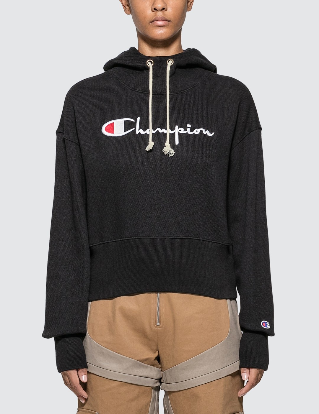 BIG SCRIPT CROPPED HOODIE - 1