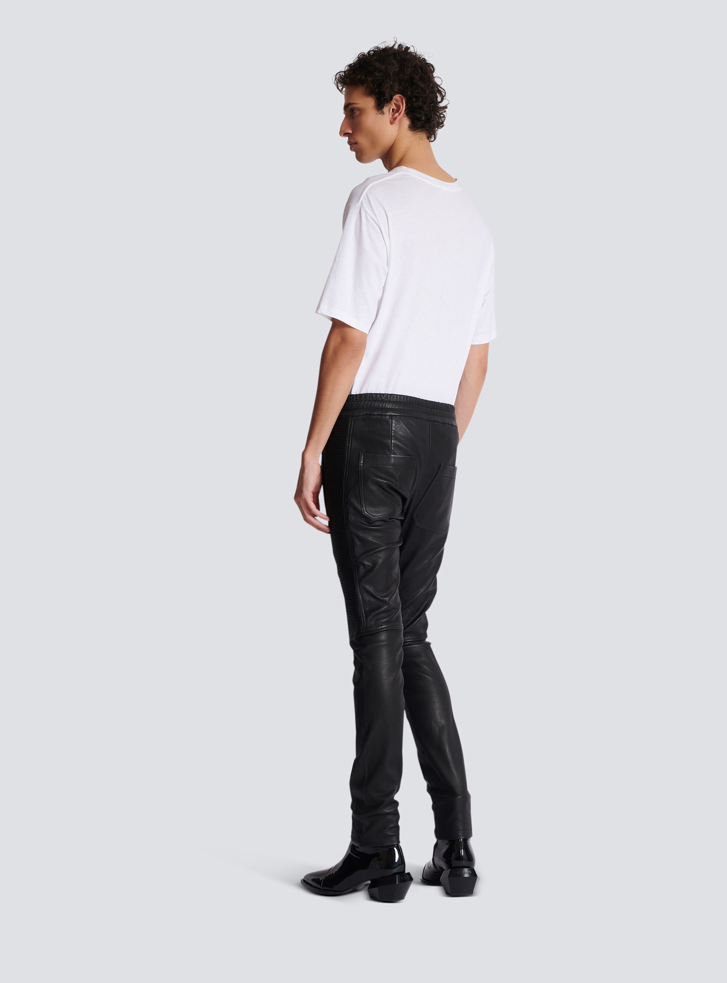 Leather biker trousers - 4