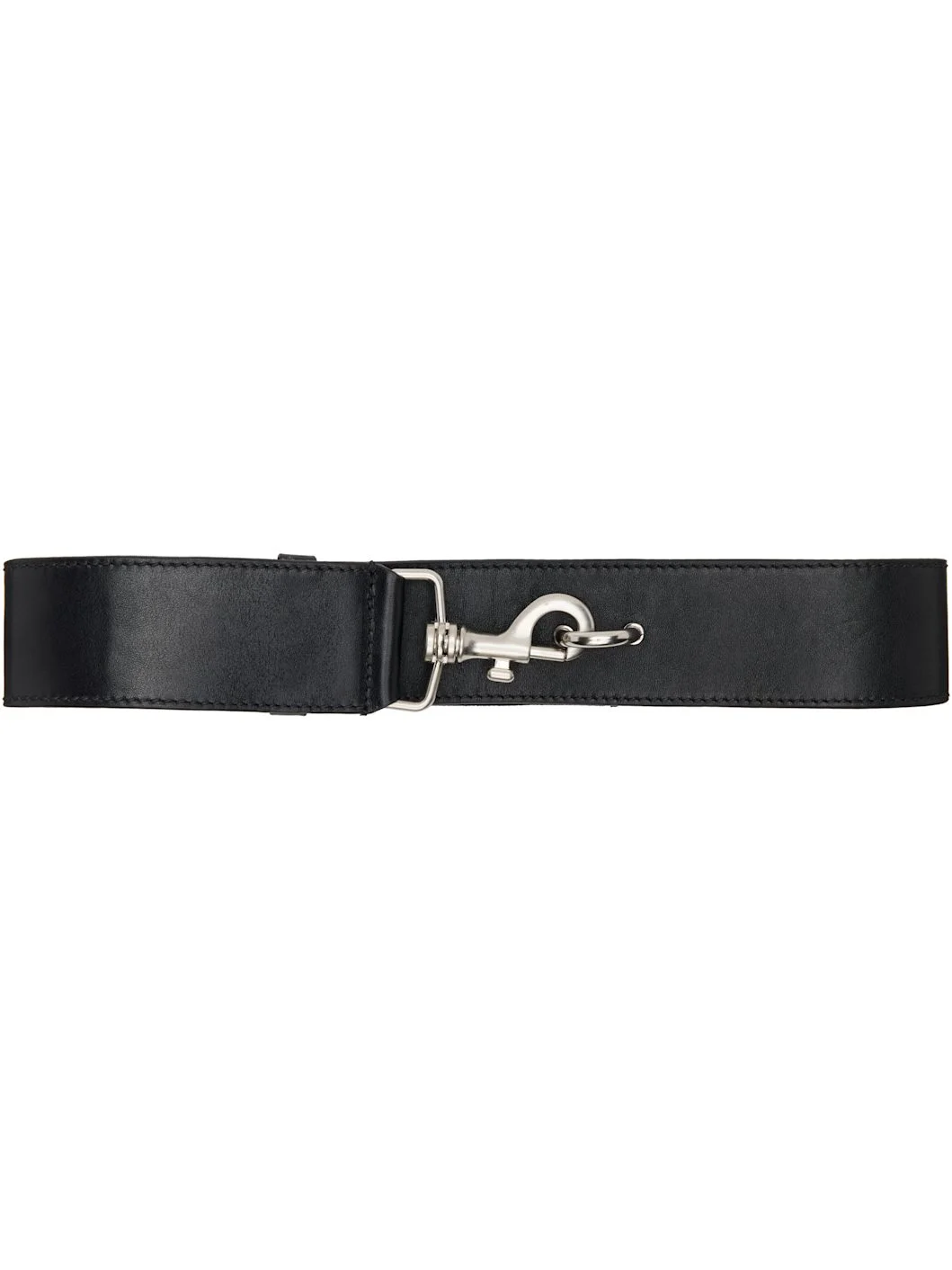Black Elasticized Leather Belt - 1