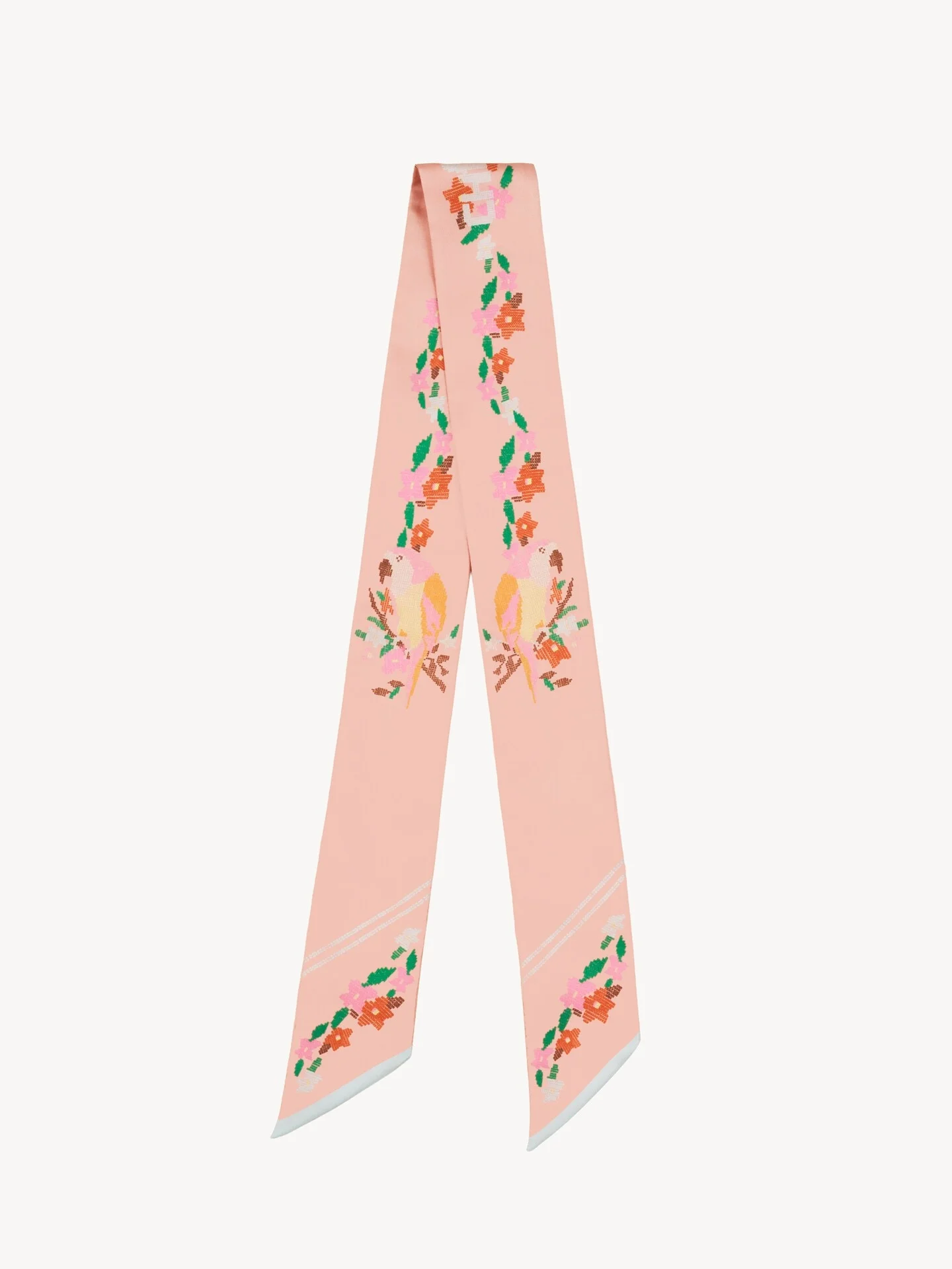 THE CHLOÉ PARROT BANDEAU SCARF IN SILK TWILL - 1