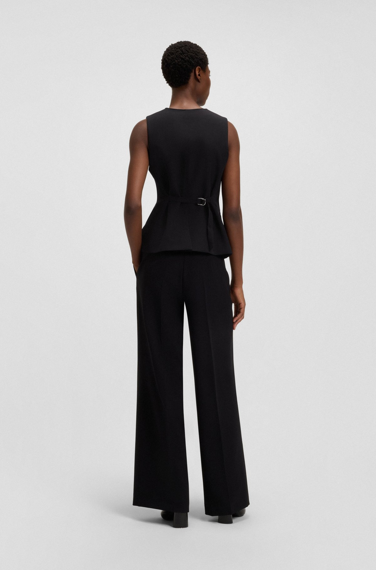 ADJUSTABLE WAISTCOAT IN STRETCH CREPE - 4