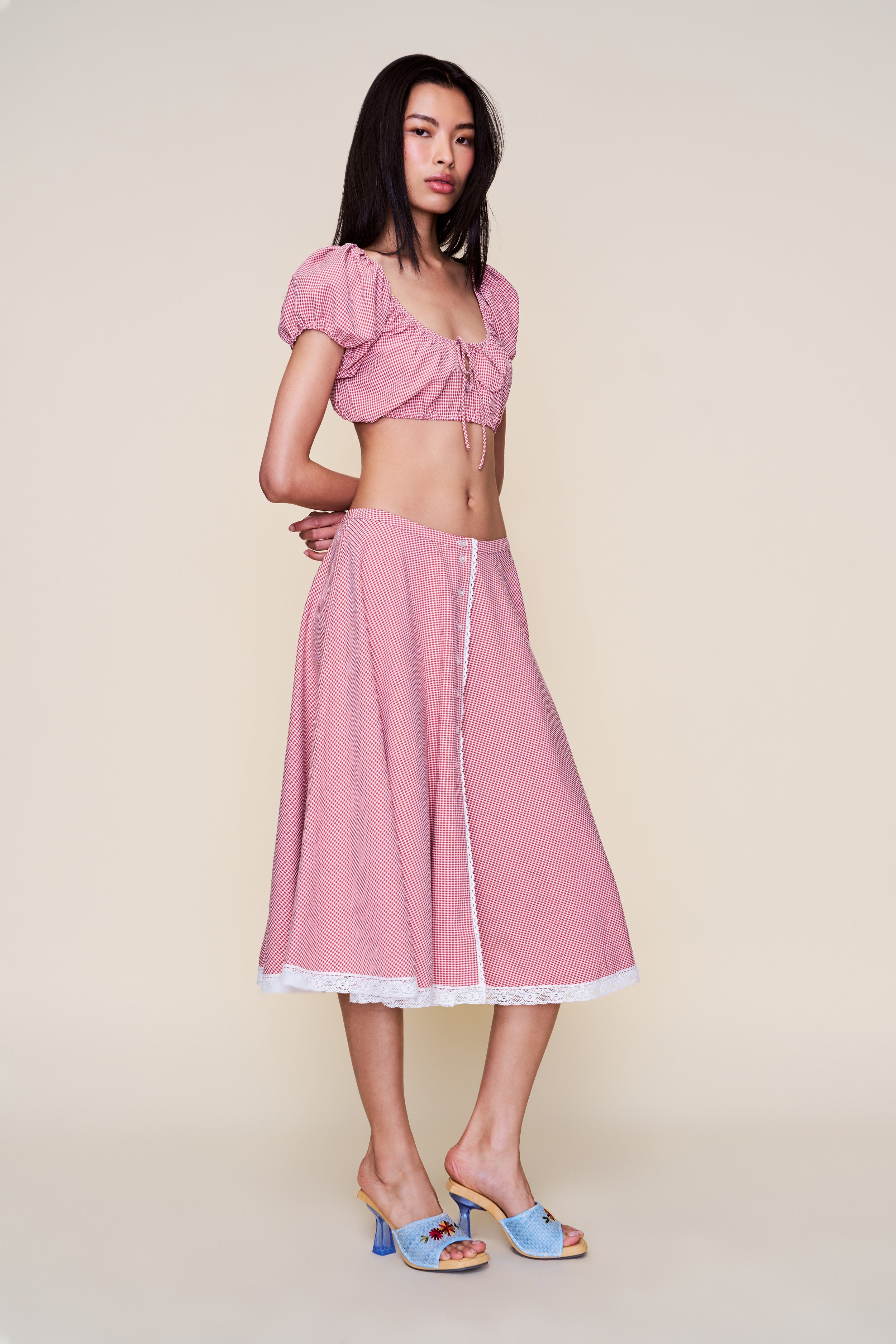 RAVELLO GINGHAM SKIRT - 3