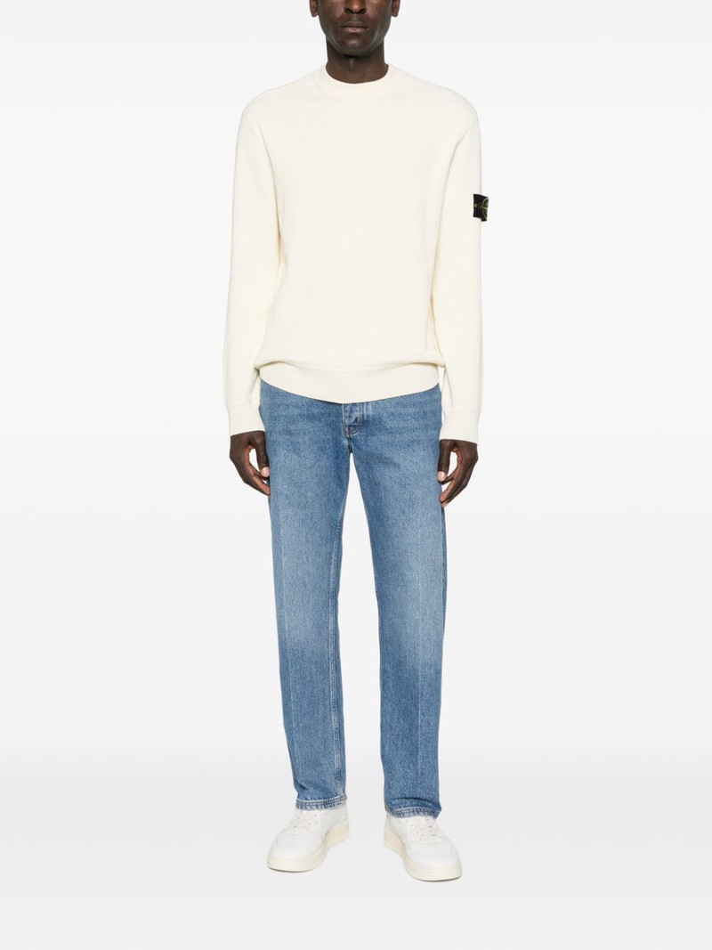 Stone Island logo-patch crew-neck sweater outlook