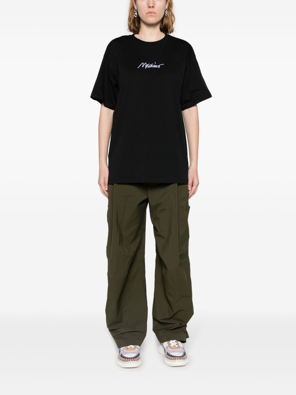 logo-embroidered cotton T-shirt - 2
