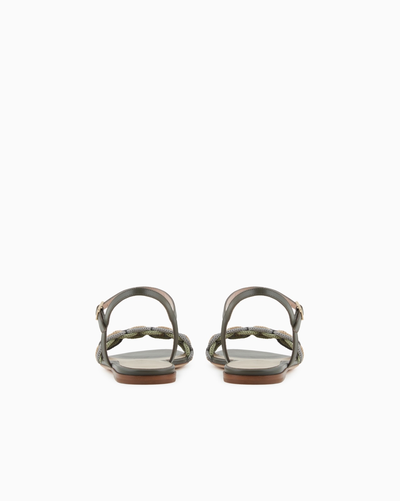 FLAT LEATHER SANDALS WITH SAUTAGE DETAIL - 4