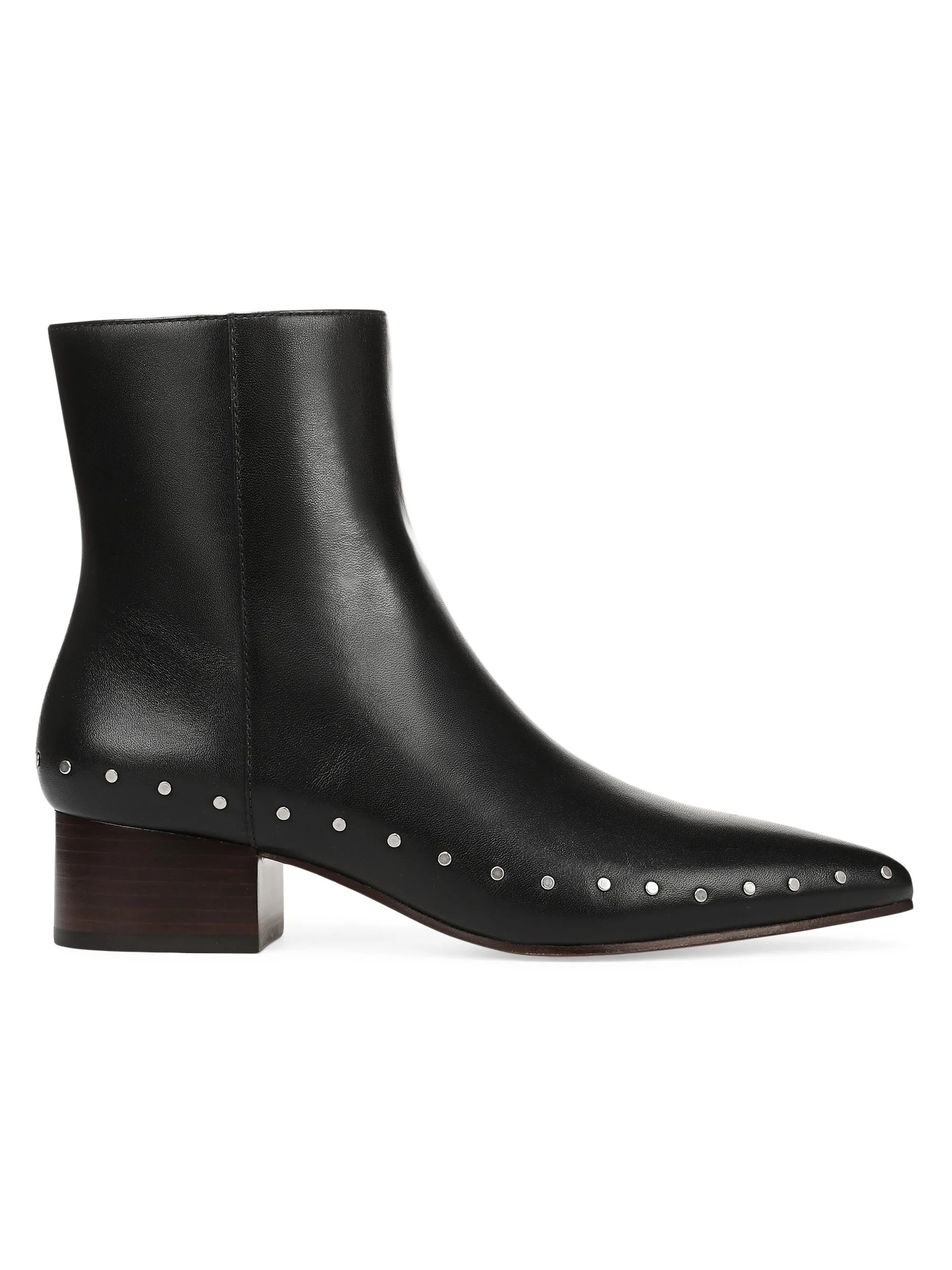 Women's August 40MM Stud-Trim Leather Boots - Black - 1