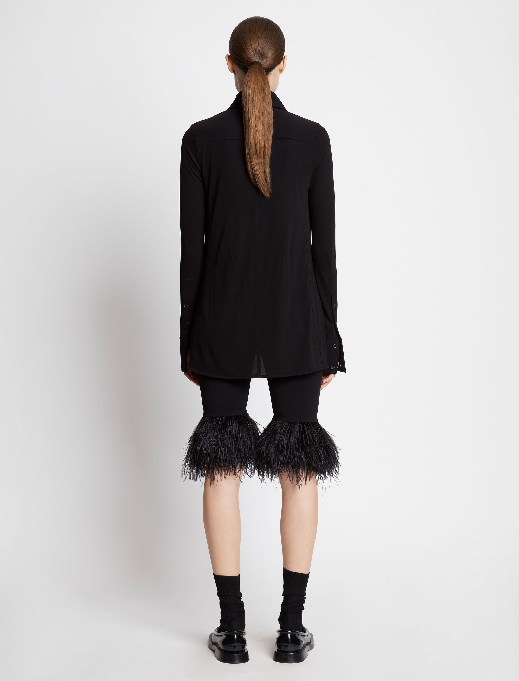 Feather Trim Knit Shorts - 4