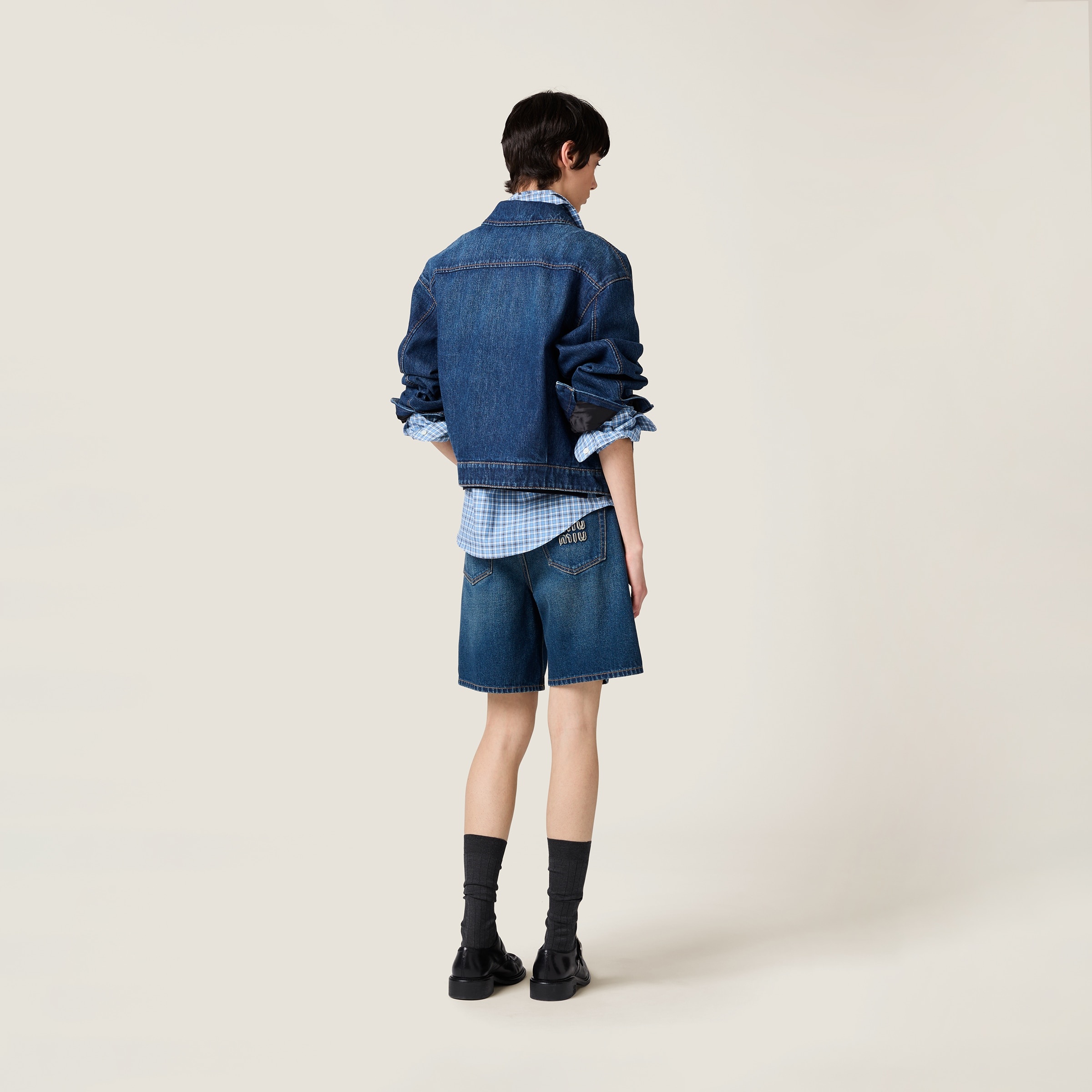 Washed denim Bermudas - 3