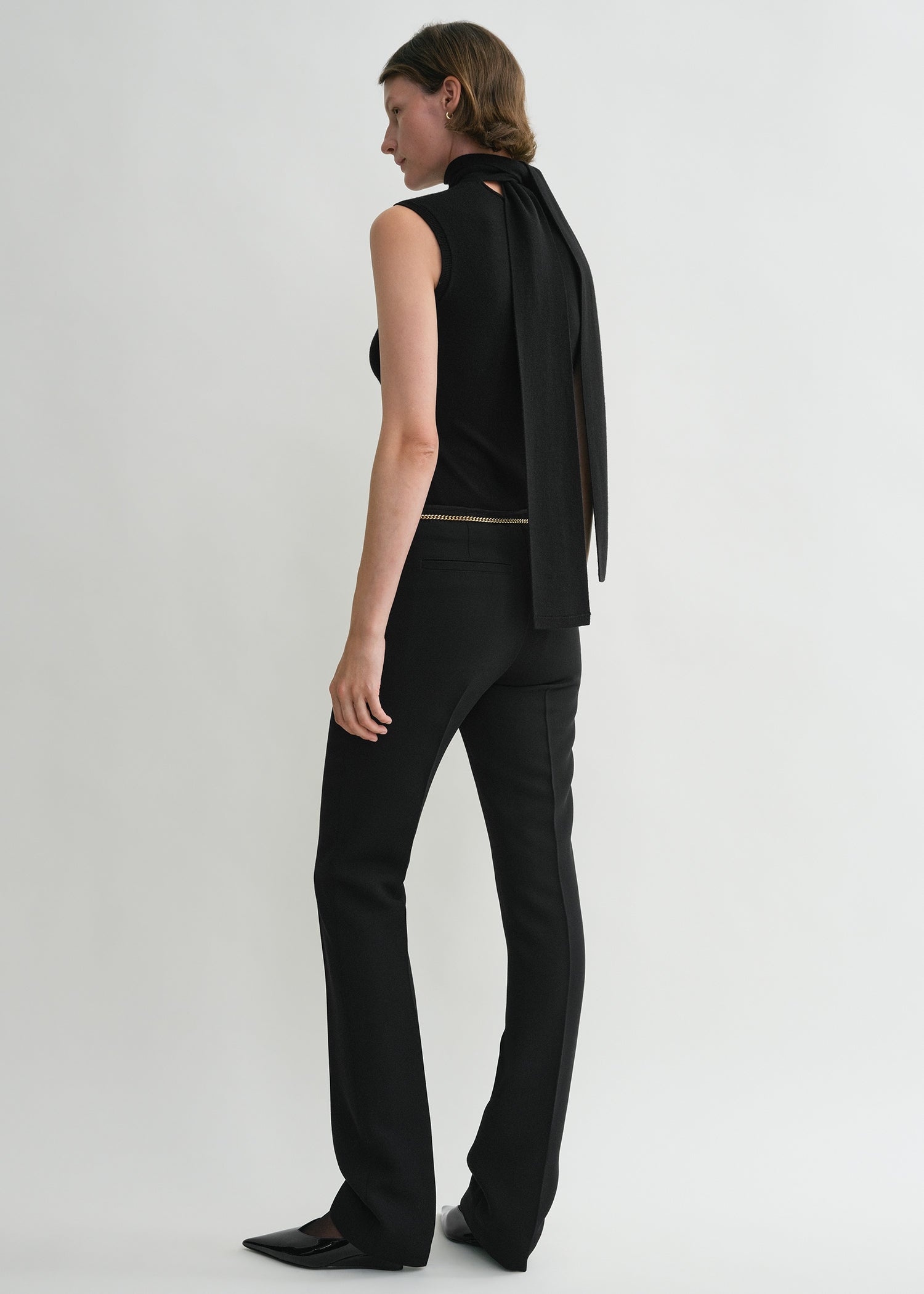 Low-waist cigarette trousers black - 4