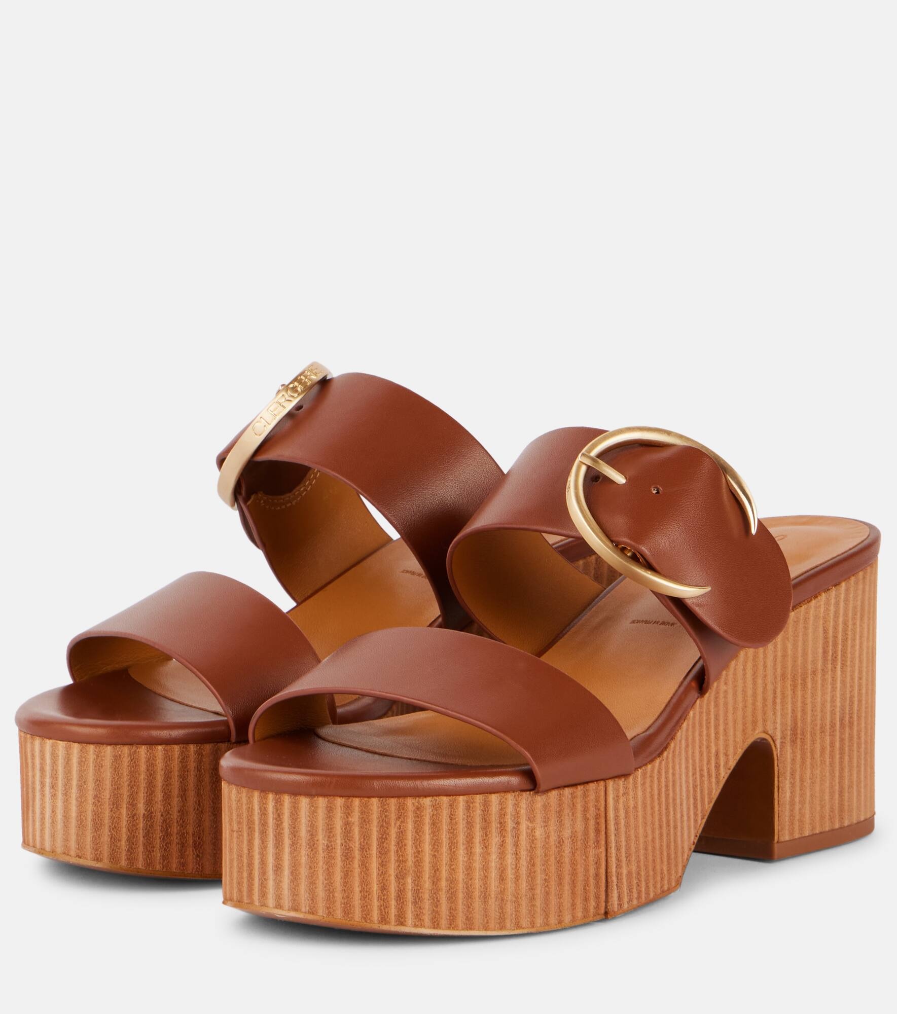 Chance leather platform mules - 4