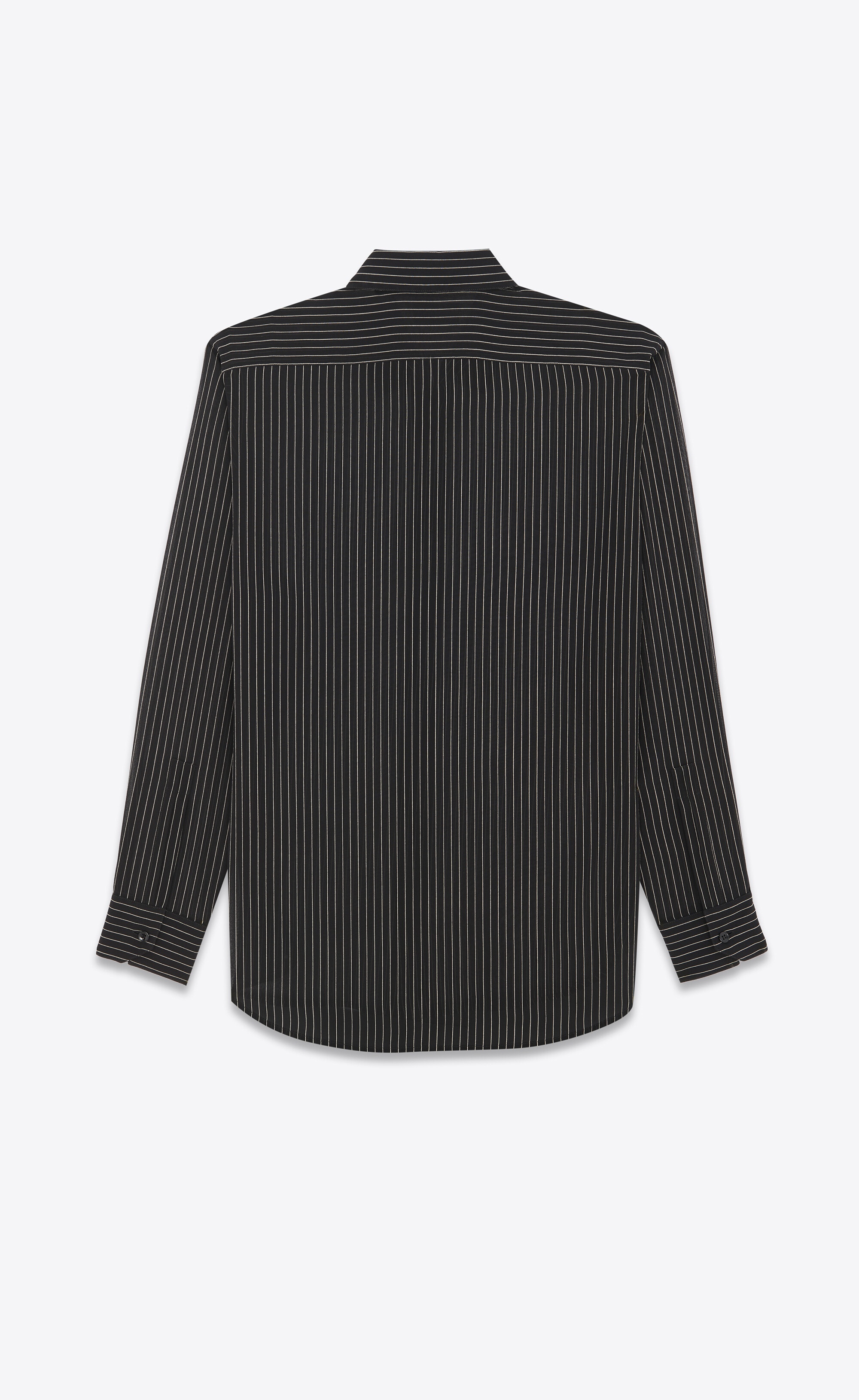 shirt in pinstripe silk georgette - 2
