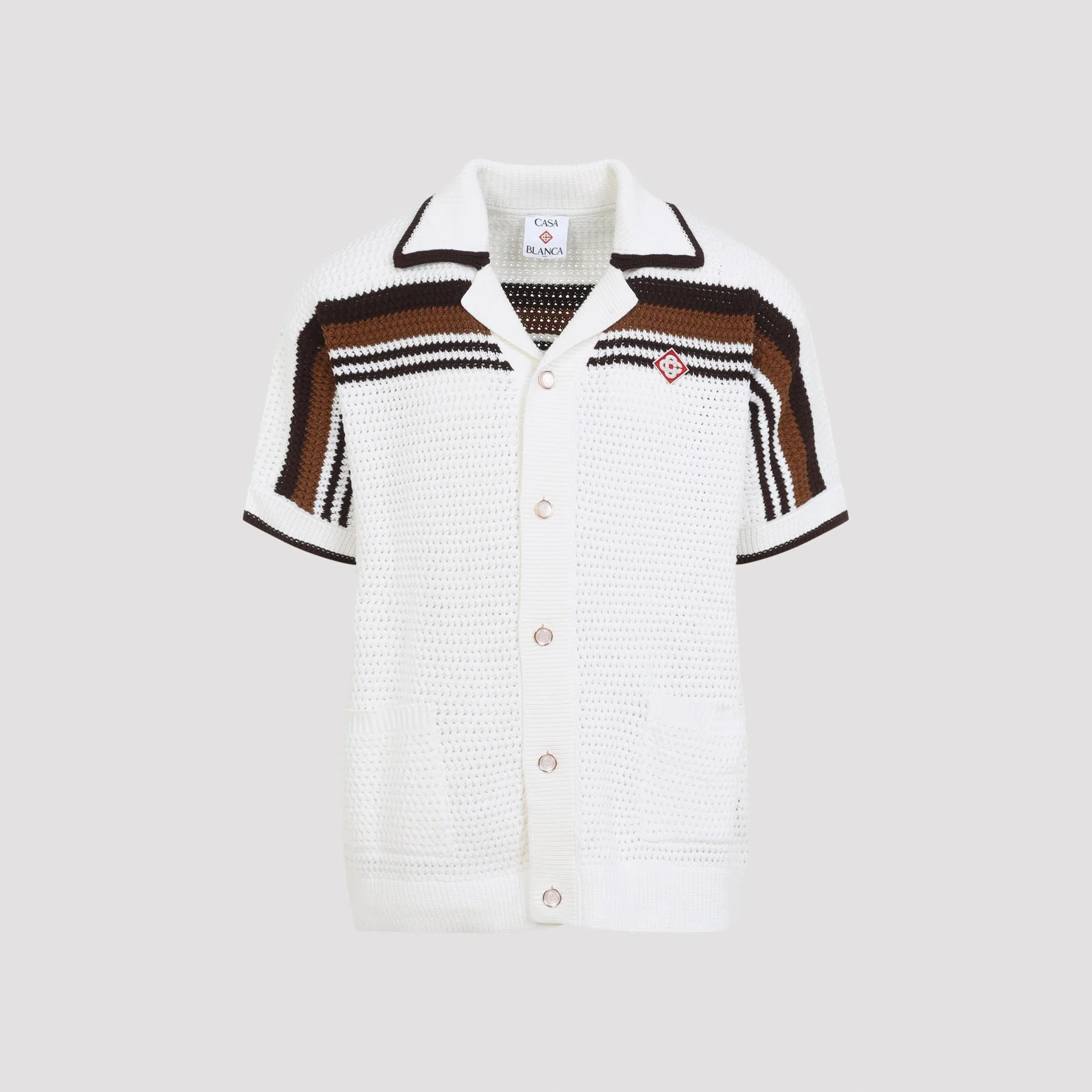 Casablanca Short-Sleeve Crochet Shirt Men - 1