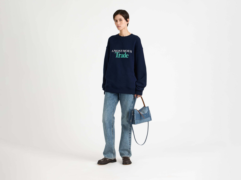 JW Anderson WOMENS 'ANONYMOUS TRADE' SWEATSHIRT IN NAVY outlook