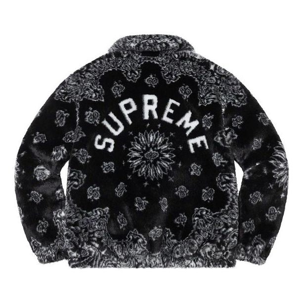 Supreme Bandana Faux Fur Bomber Jacket 'Black White' SUP-SS21-412 - 2