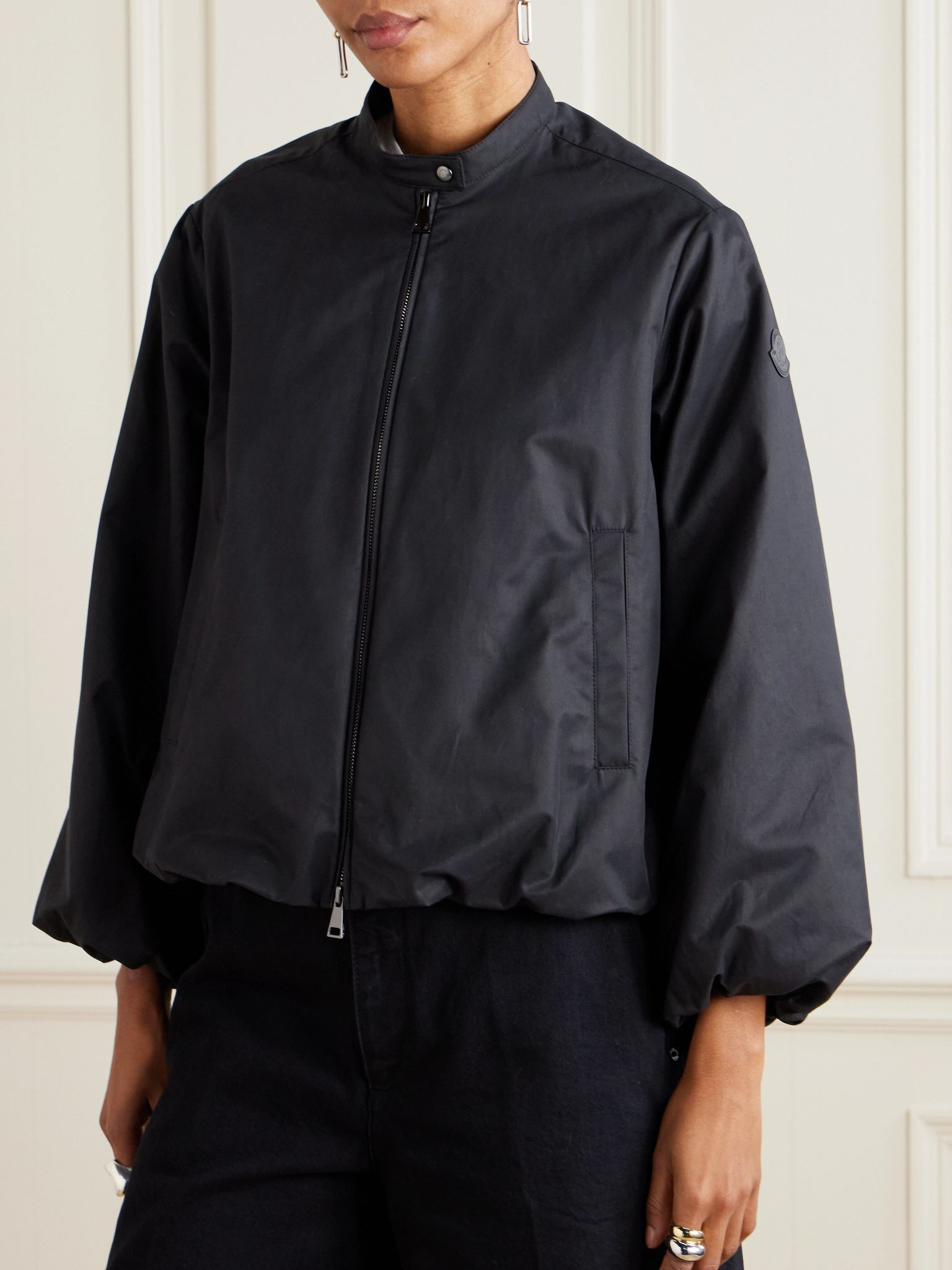 Gruissan appliquéd cotton-blend bomber jacket Black - 3