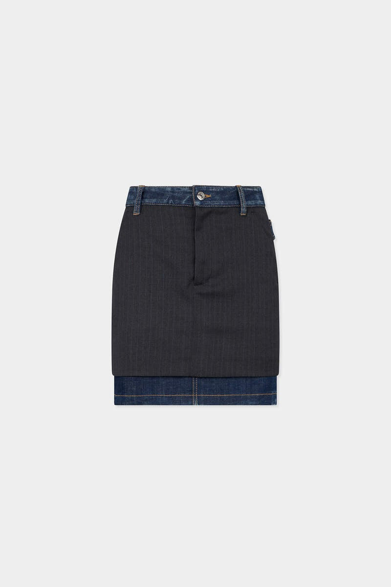 DARK WASH HYBRID DENIM TAILOR SKIRT 1
