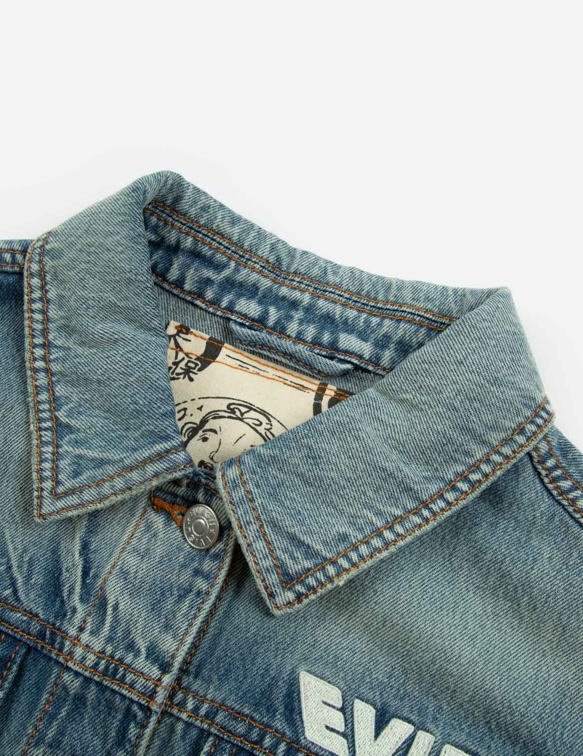 EMBELLISHED DENIM SEAGULL APPLIQUÉ DENIM JACKET - 7