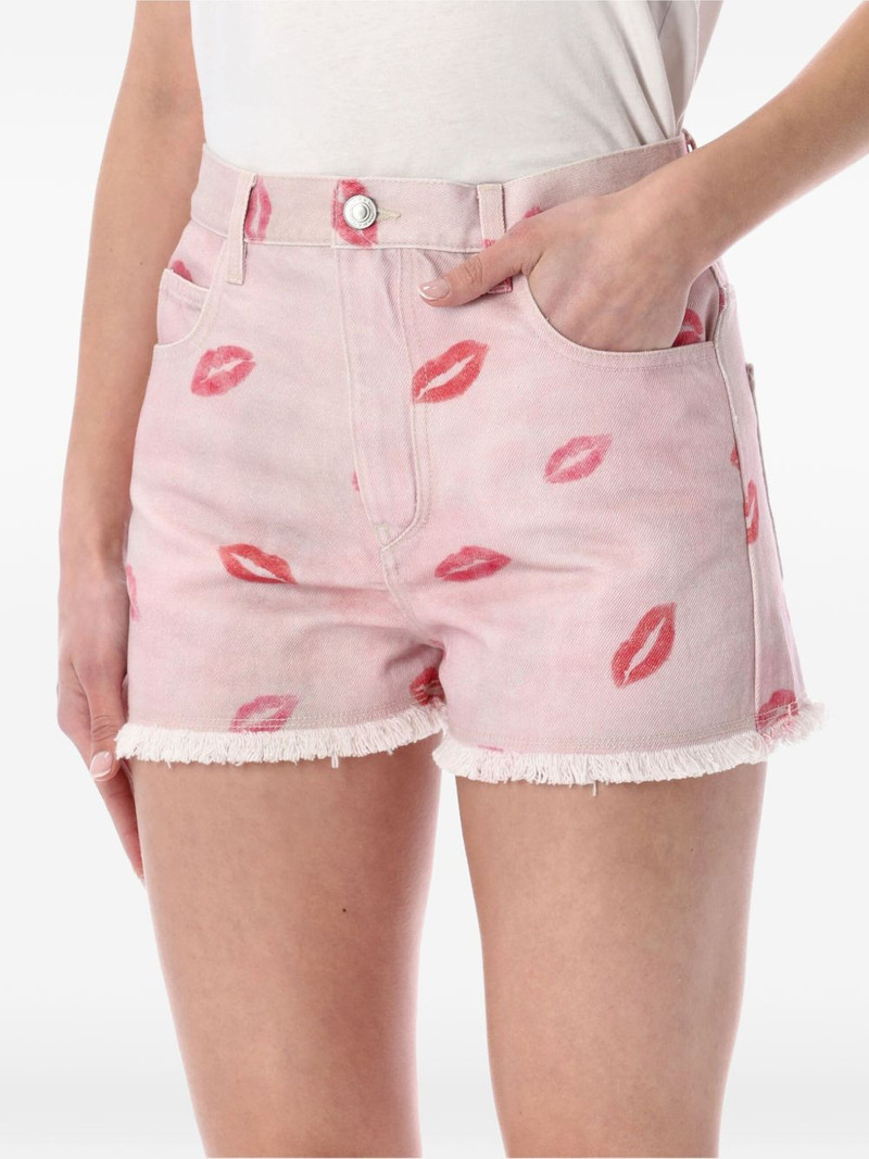 Lesia kiss-print frayed shorts 3