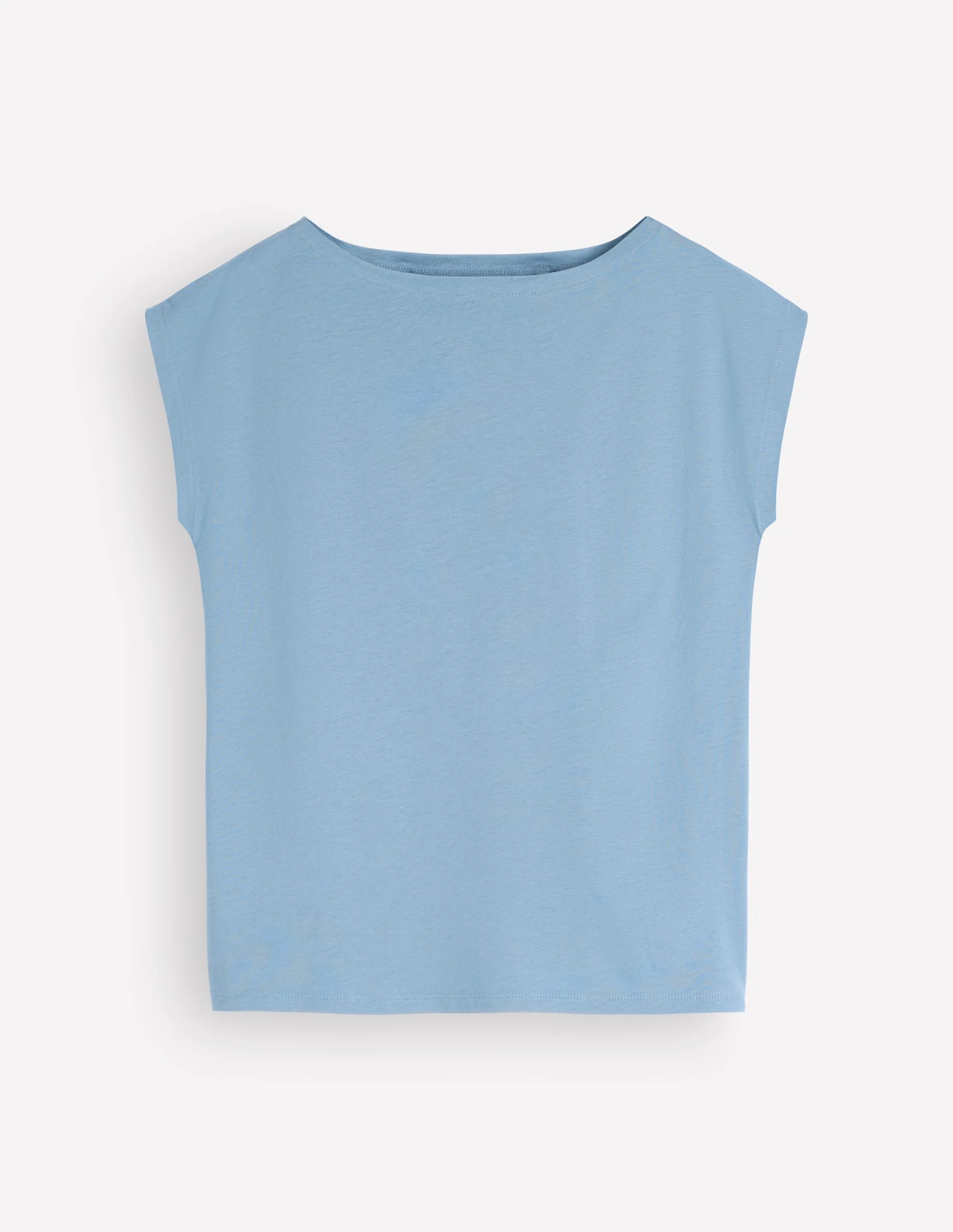 Supersoft Slash Neck T-Shirt-Blue Aura - 1