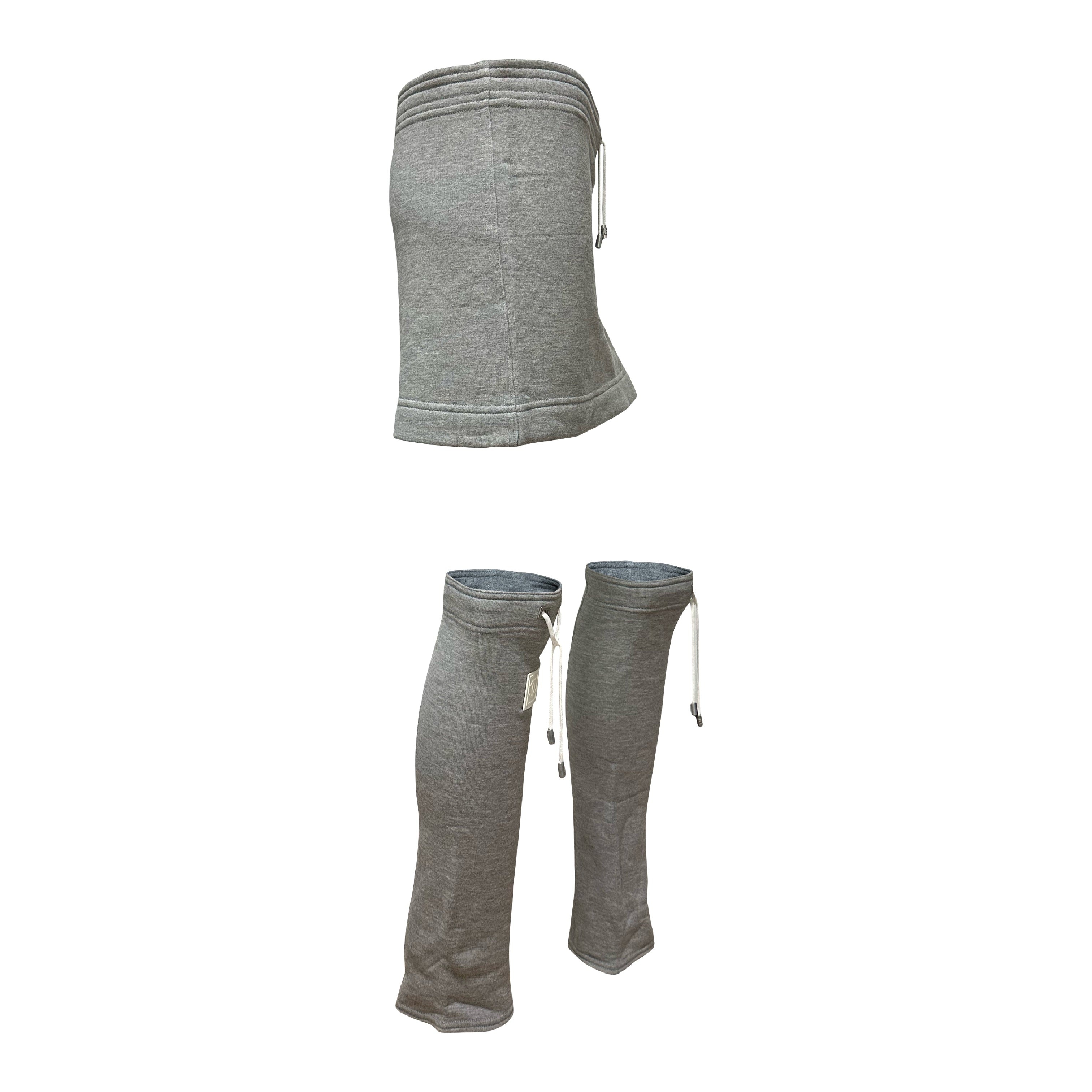 CHANEL Sport Spring Summer 2005 Sweat Mini Skirt with Leg Warmers - 3