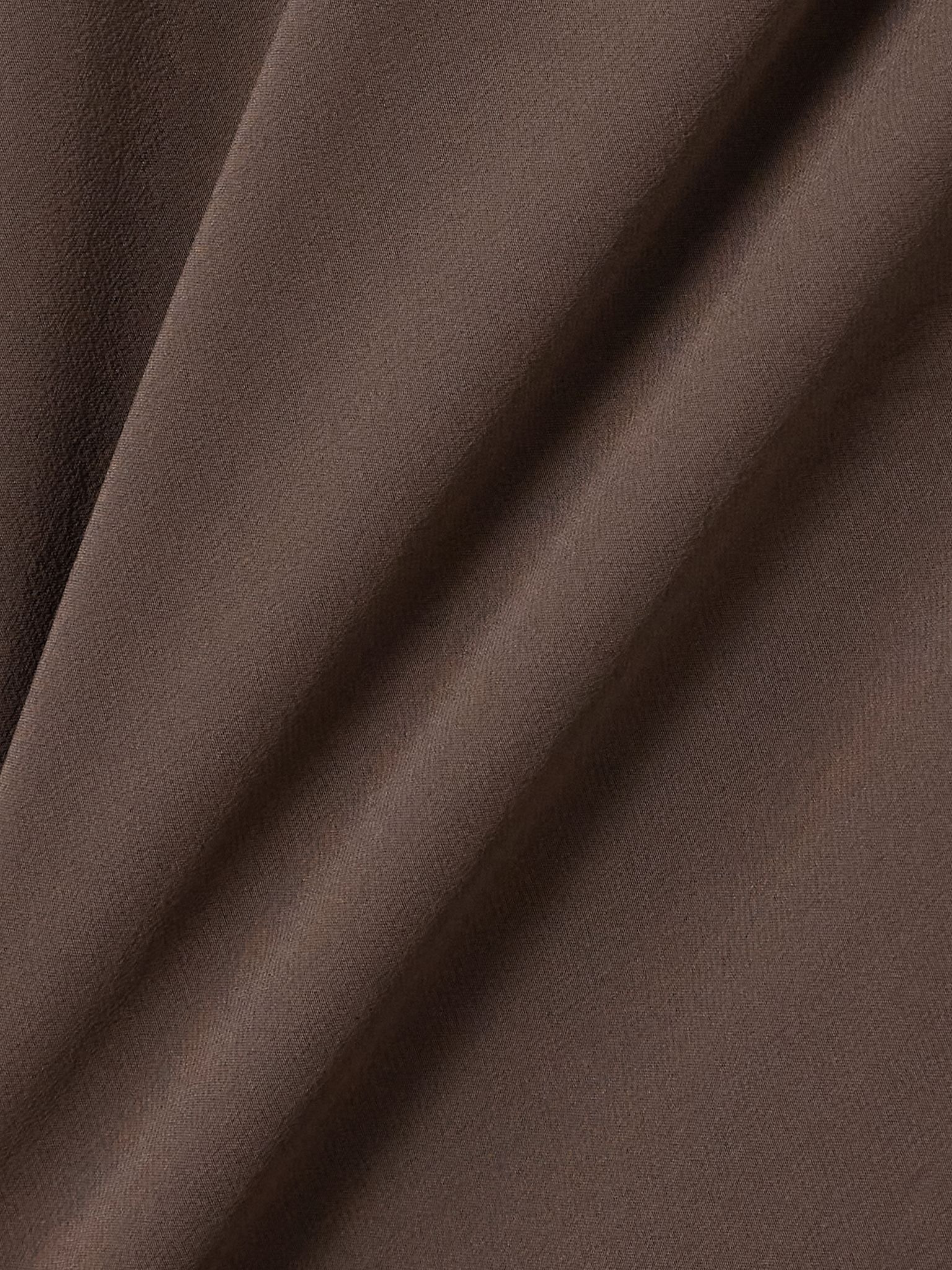 Silk crepe de chine midi dress Brown - 4