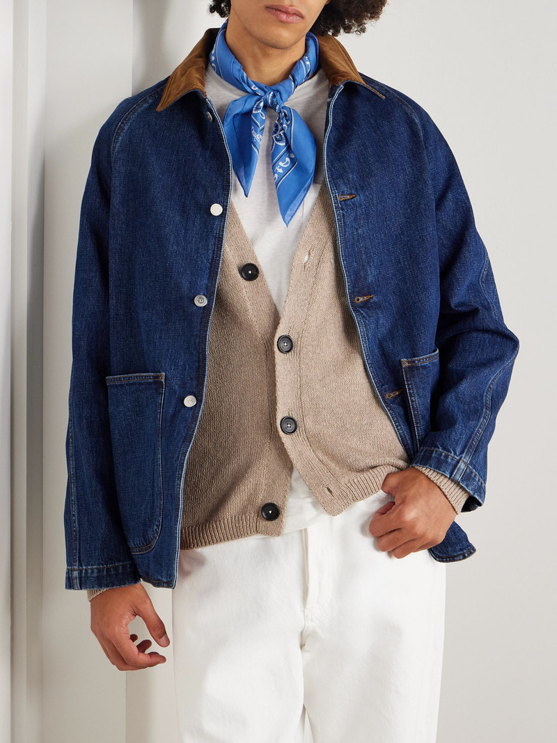 Drake's Bandana-Print Cotton Bandana Blue outlook