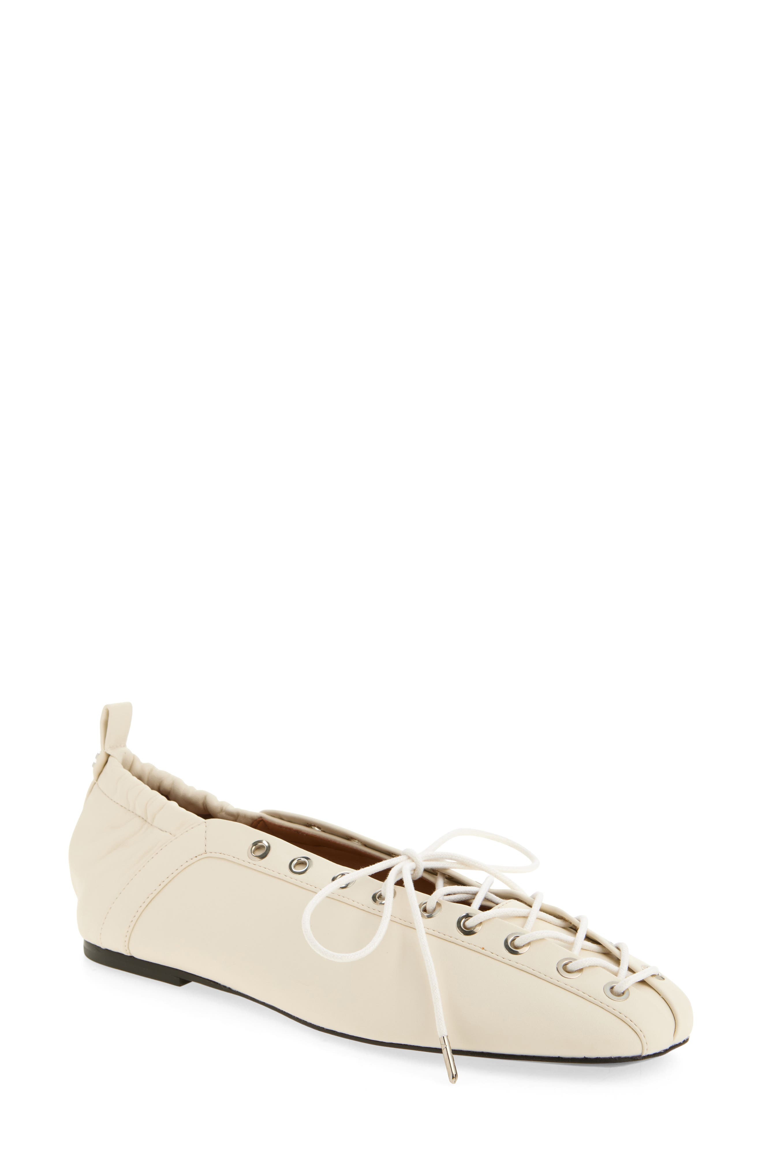 Ganni Ghillie Ballerina Flat in Egret at Nordstrom - 1