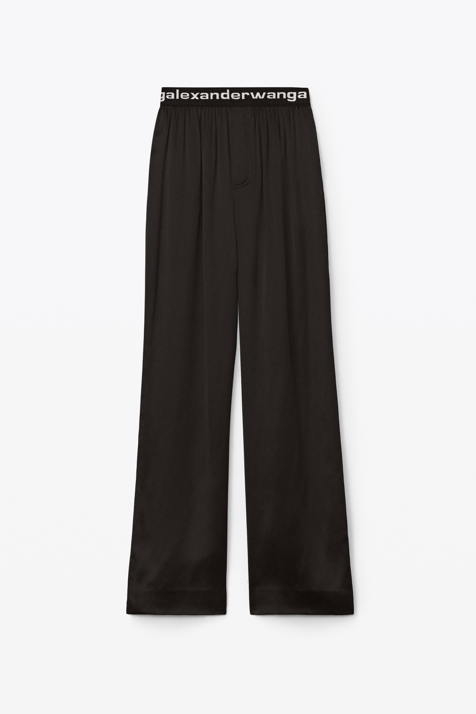 LOGO ELASTIC PANT IN SILK CHARMEUSE - 1