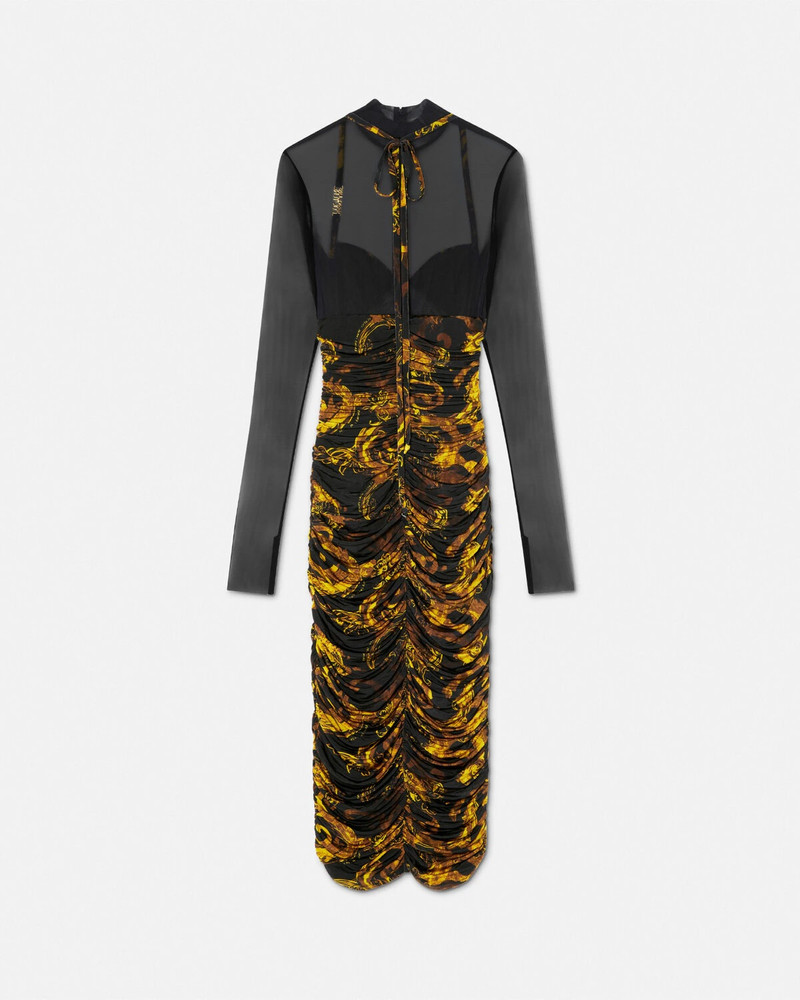 수채화 Couture Ruched 미디 드레스 3