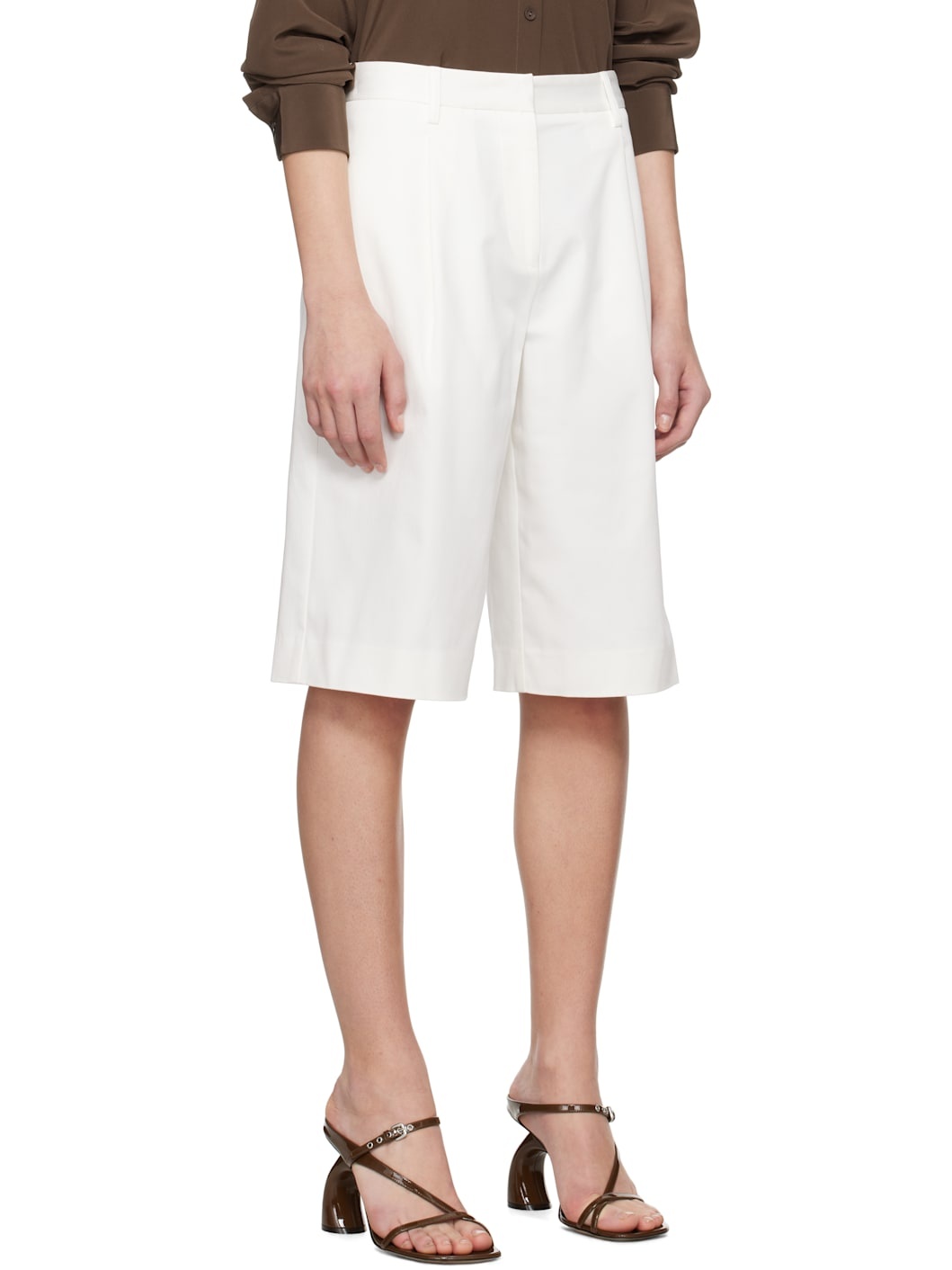 White Long Chino Shorts - 2