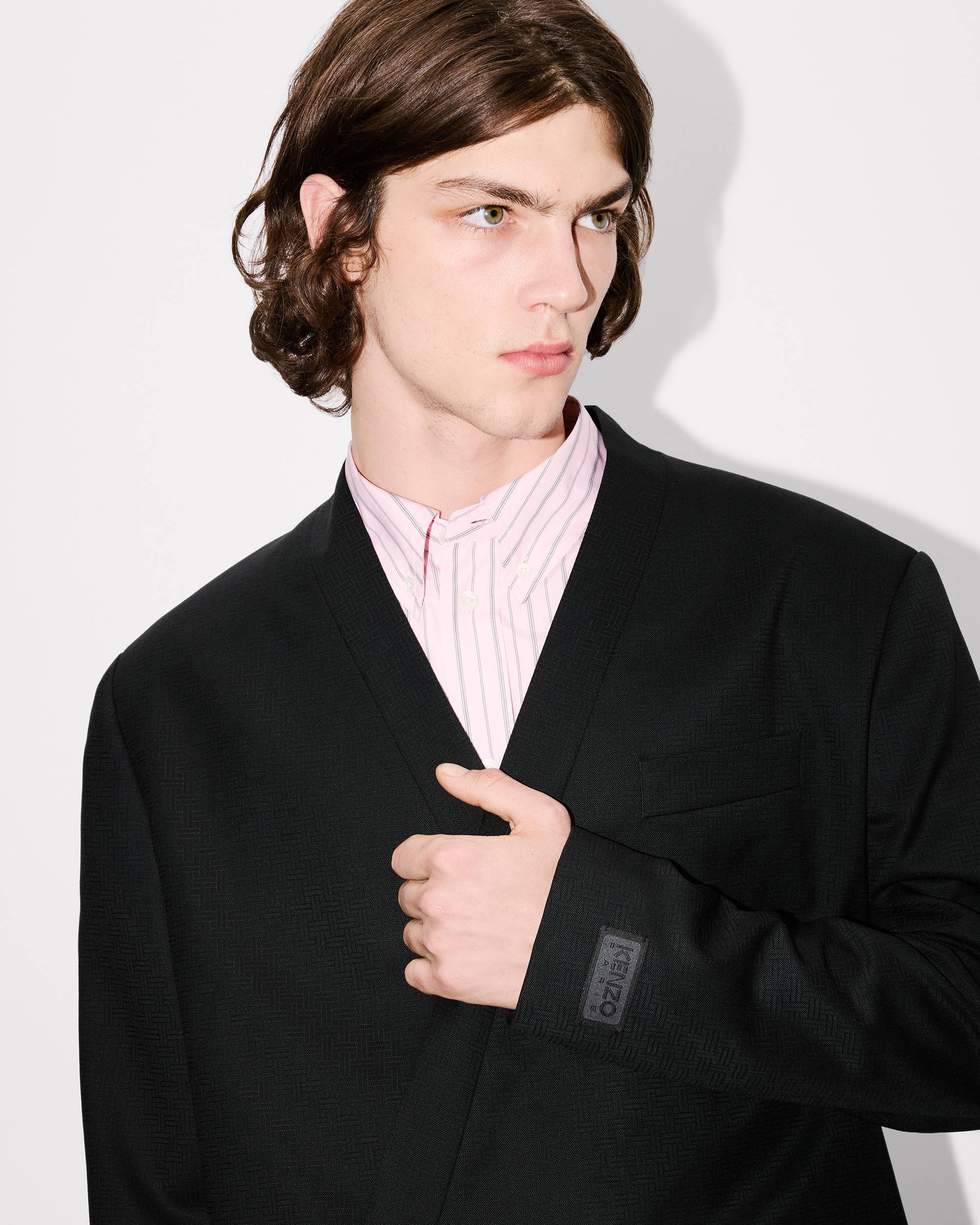 'KENZO Weave' kimono tailored jacket in wool jacquard - 6