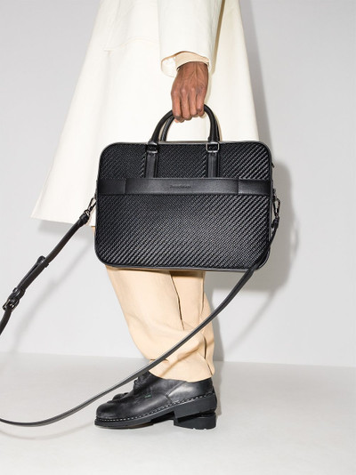 Ermenegildo Zegna woven leather briefcase outlook