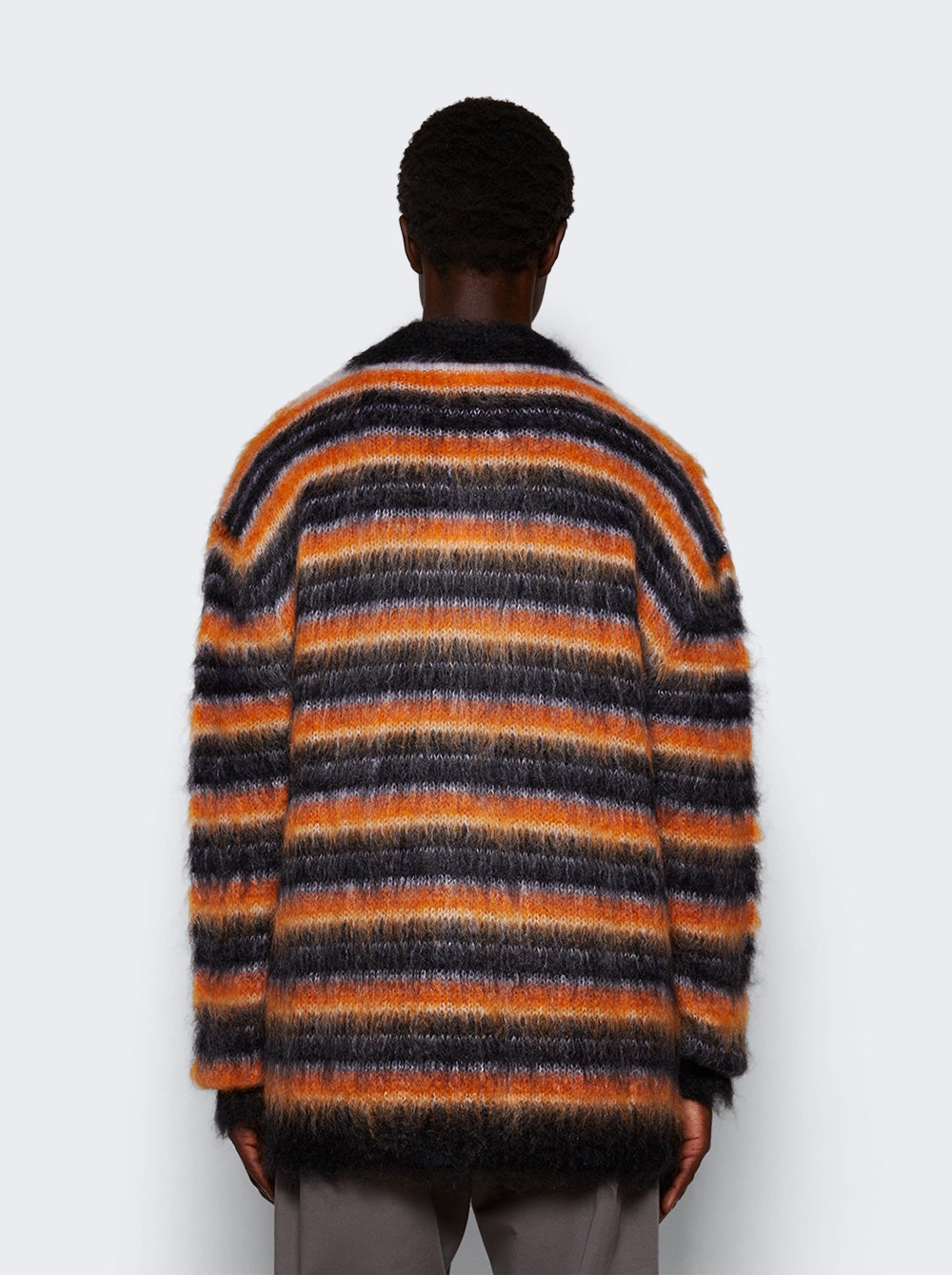 Striped Mohair Cardigan Black - 5