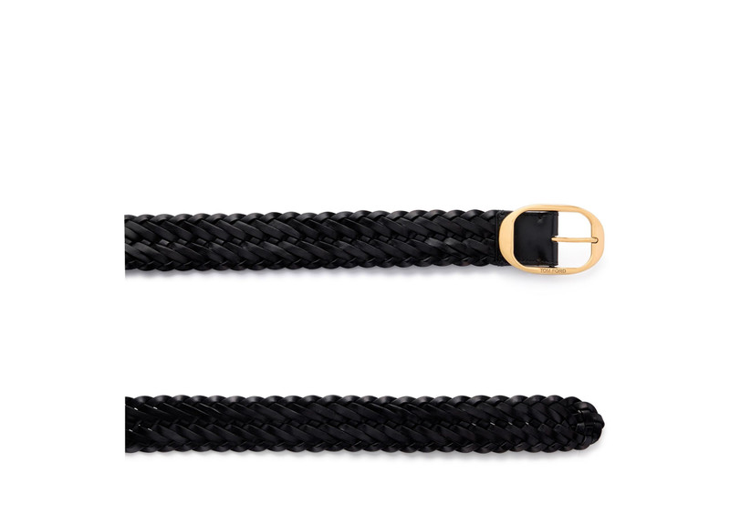 TOM FORD WOVEN LEATHER OVAL BELT outlook