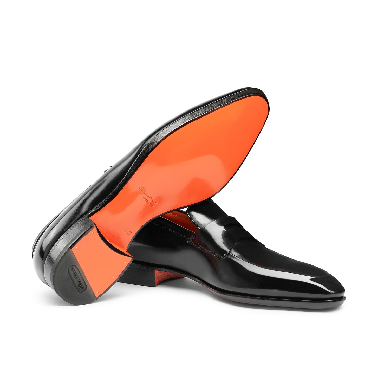 Men's black leather penny loafer - 4