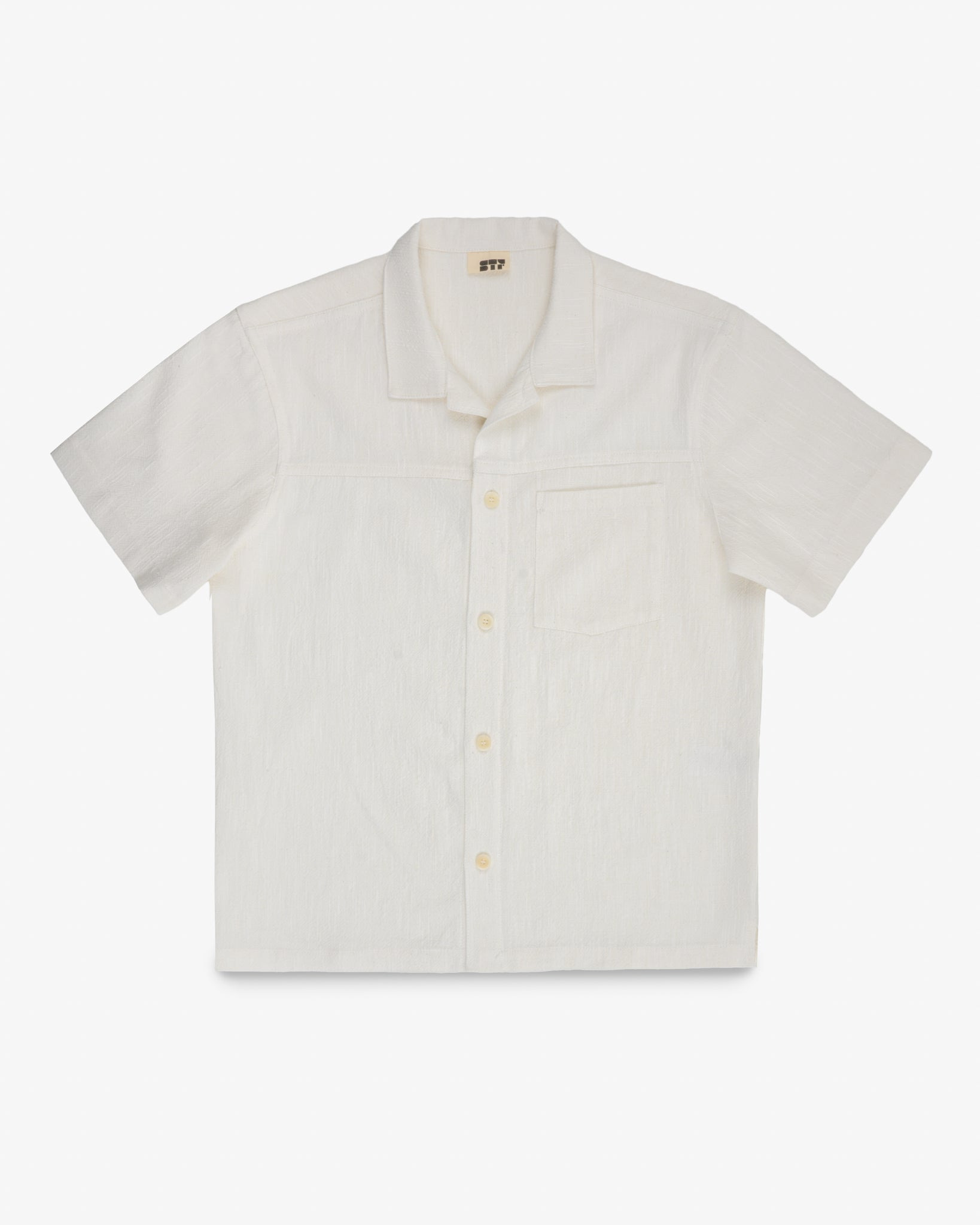 STF JAPANESE 8.5OZ SLUB COTTON SHORT SLEEVE SHIRT - ECRU - 1