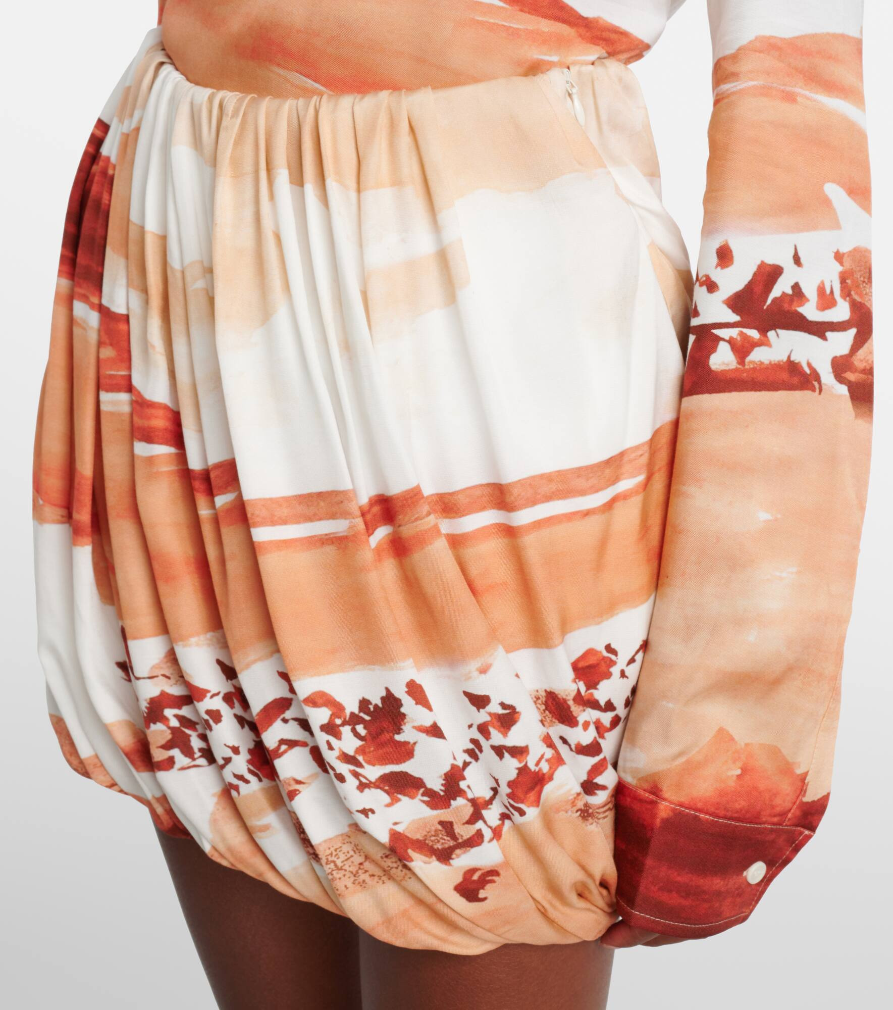 Printed draped miniskirt - 4
