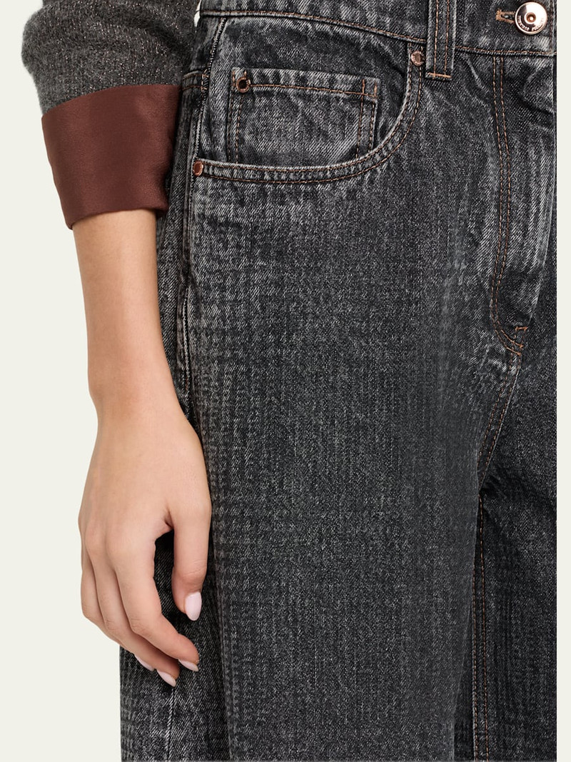Wide-Leg Denim Trousers 5